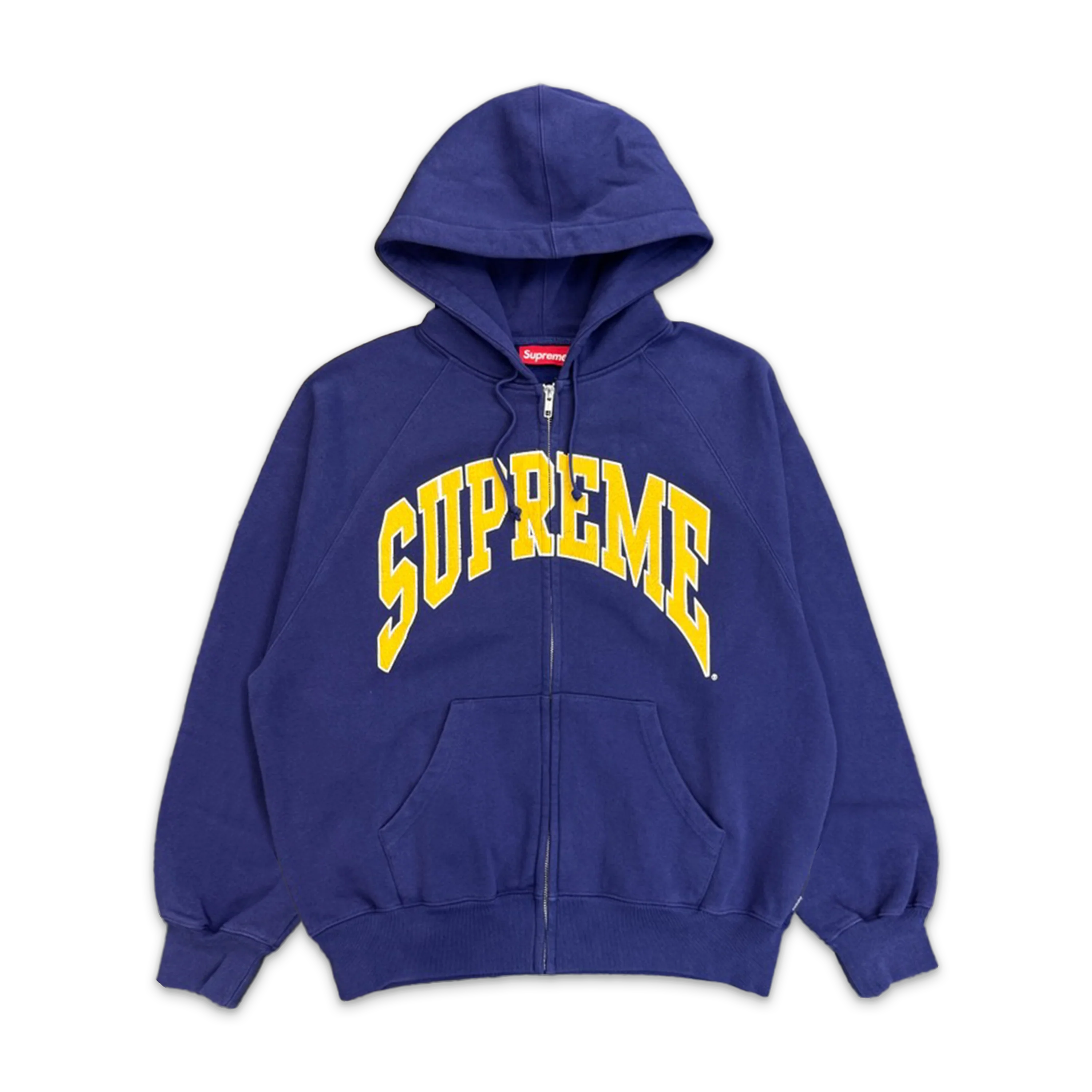 Cracked Raglan Zip Up Hoodie "Washed Navy" (SS26)