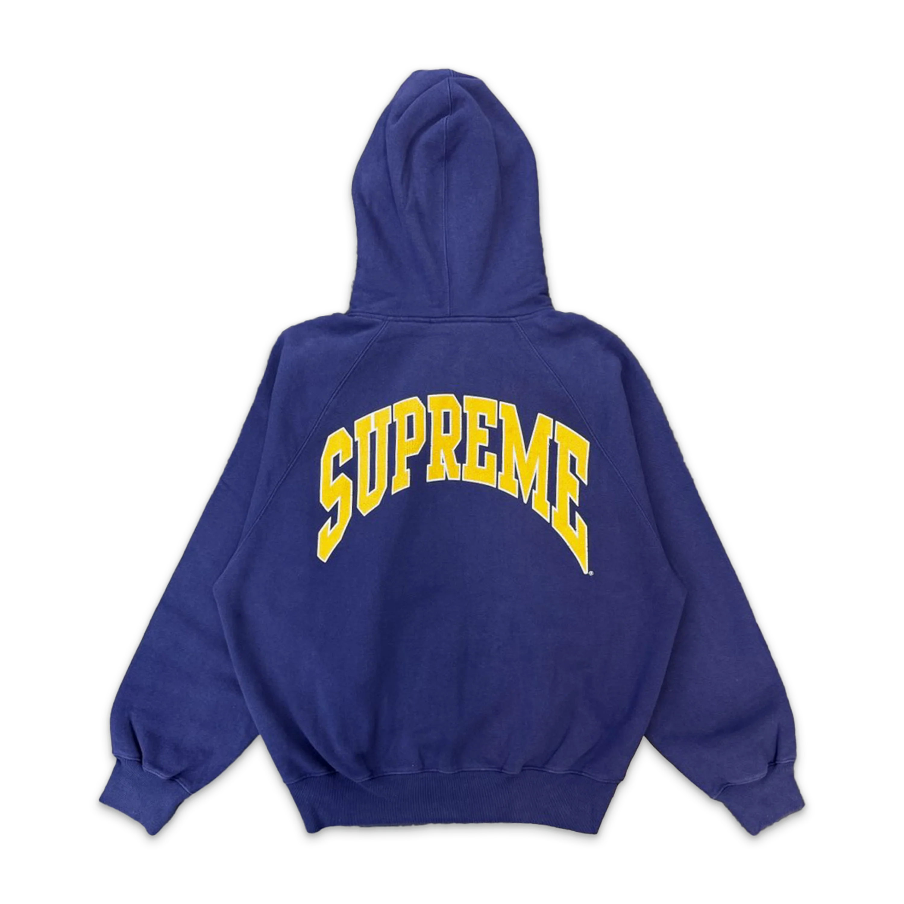 Cracked Raglan Zip Up Hoodie "Washed Navy" (SS26) - Image 2