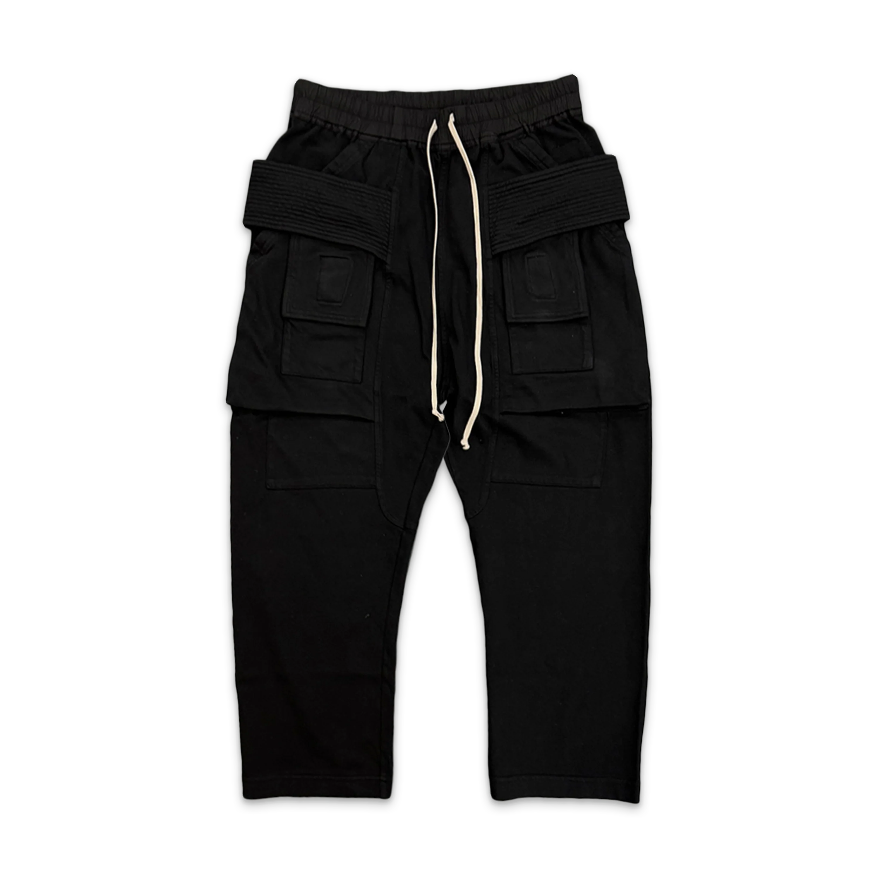 Creatch Cargo Cropped Drawstring Pants "Black"