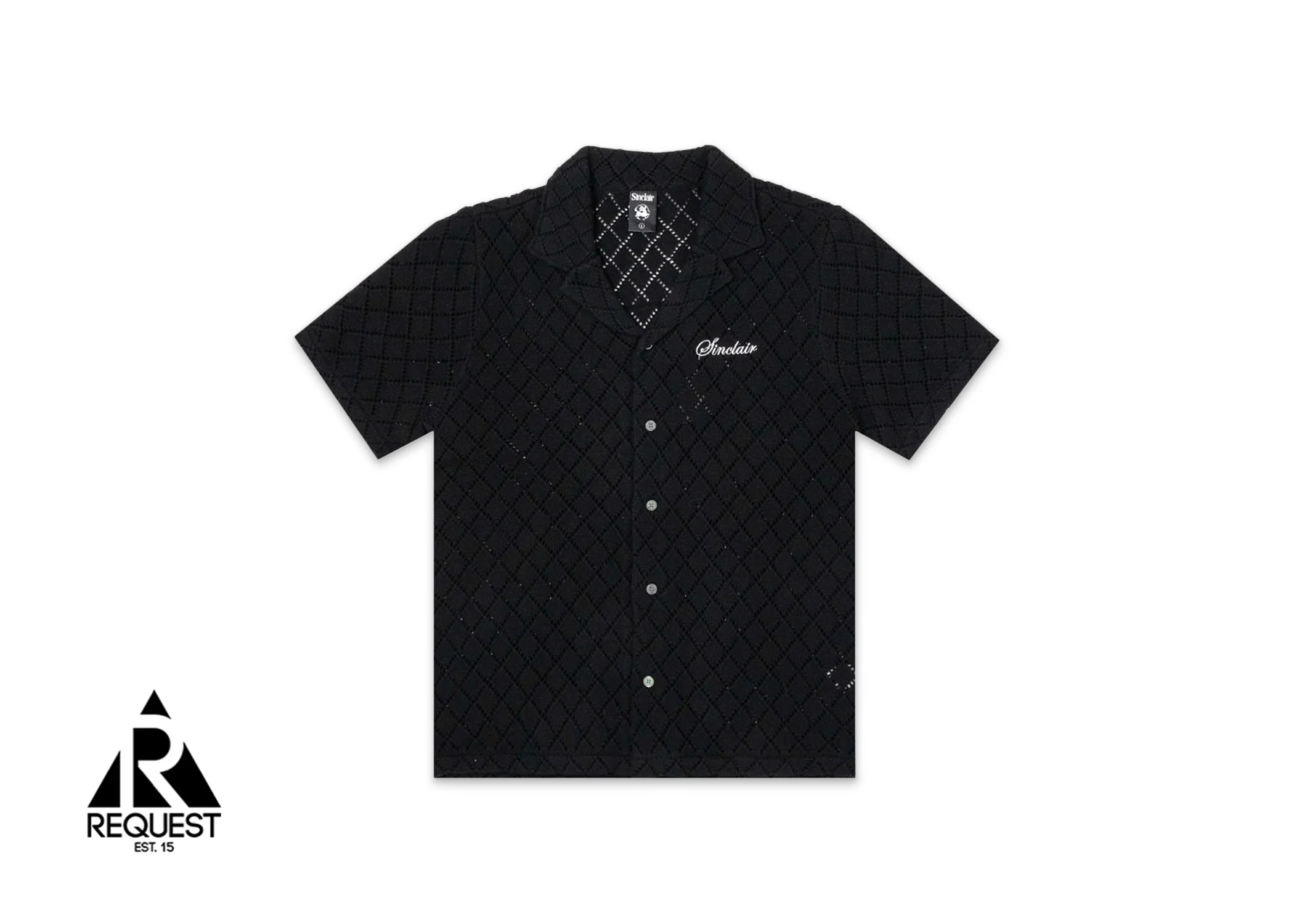 Crochet Film Festival Button Down Top "Black"