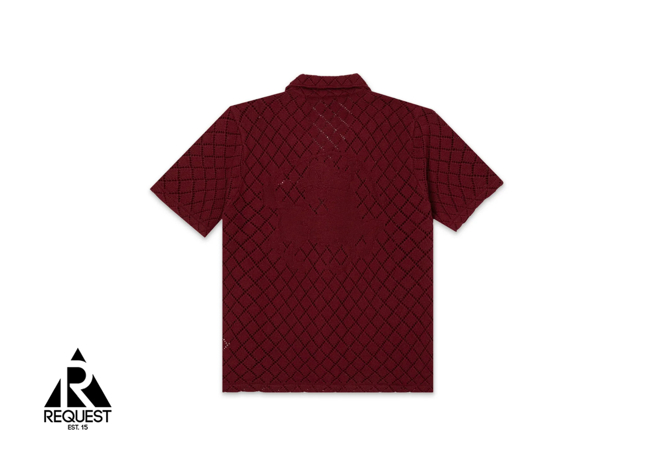 Crochet Film Festival Button Down Top "Burgundy" - Image 2