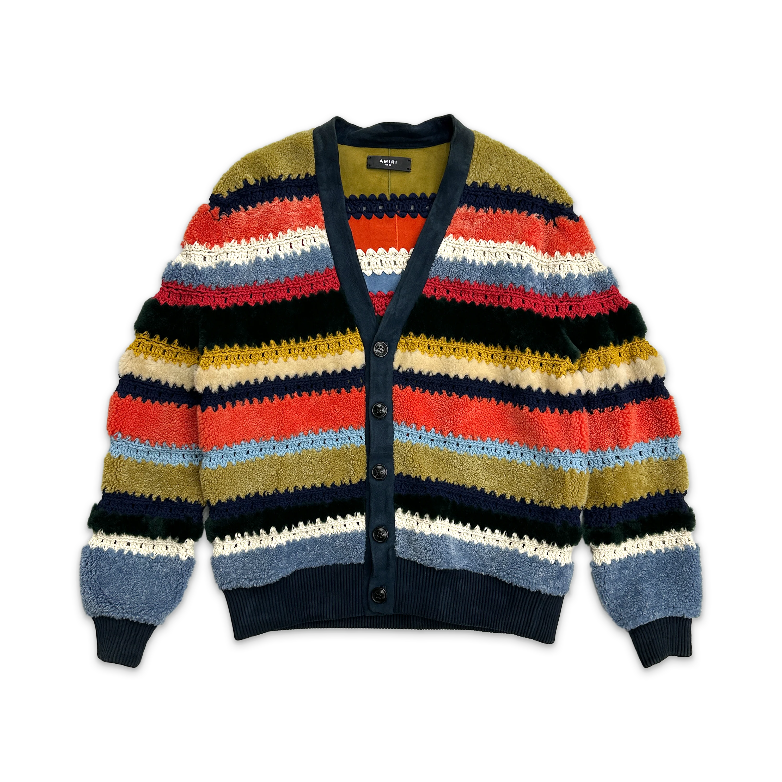 Crochet Striped Cardigan "Multi"