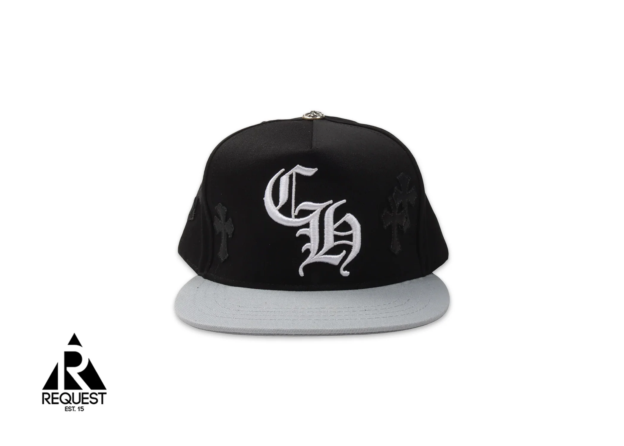 Cross Patch Snapback Baseball Hat "Black/Grey"