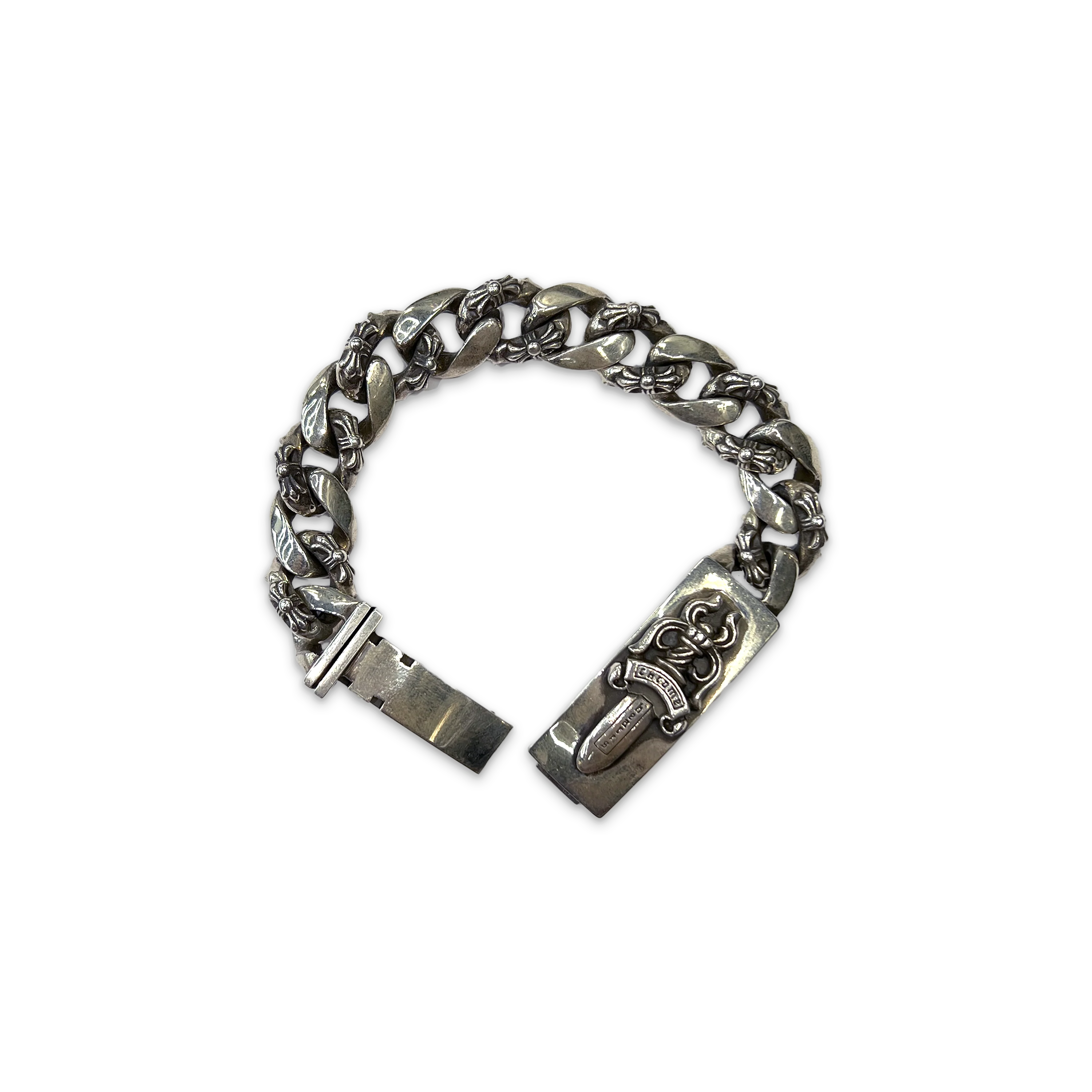Cuban Fancy Link ID Bracelet "Dagger"