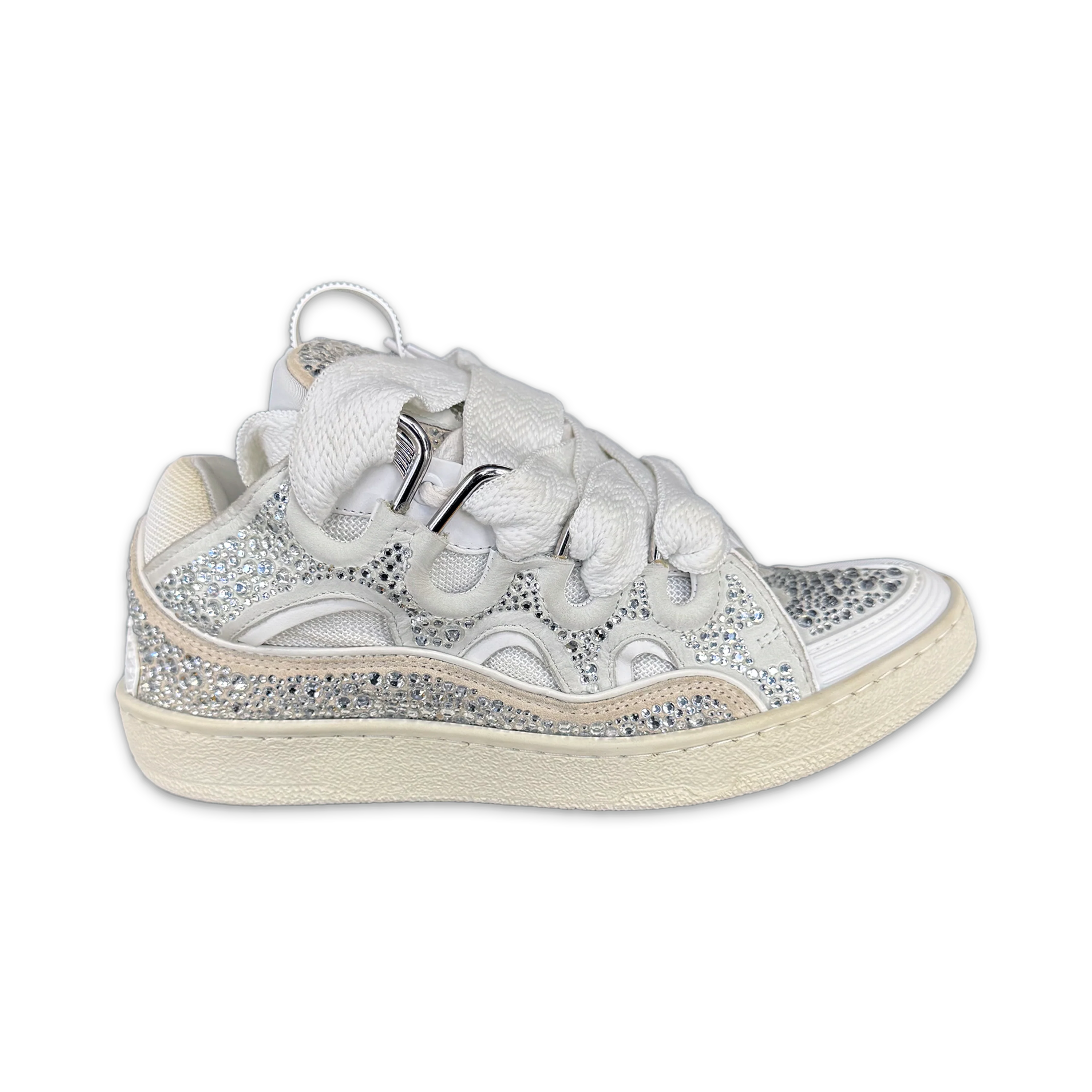 Curb Sneaker "Rhinestone White"