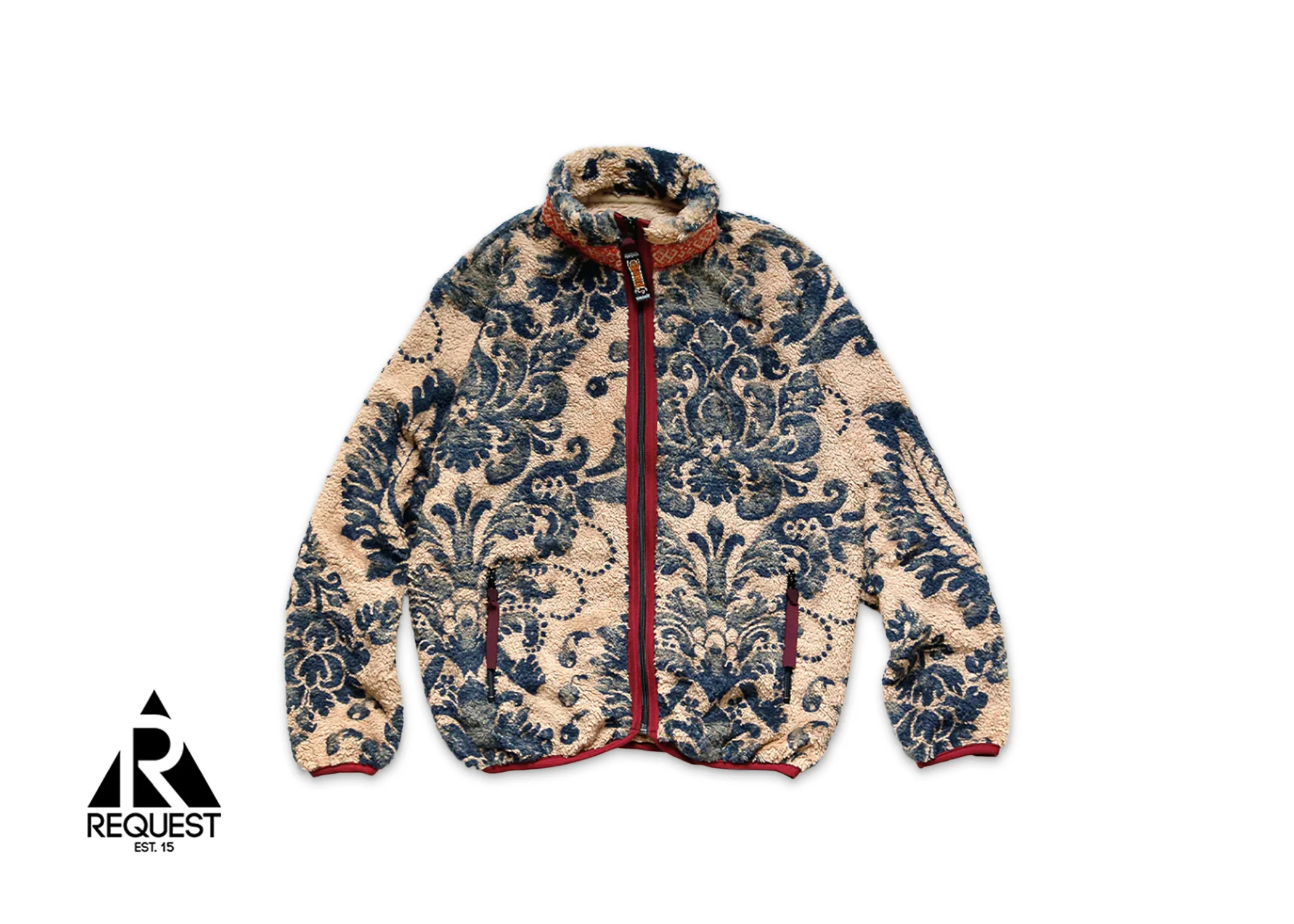 Damask Fleece Zip Blouson "Beige"