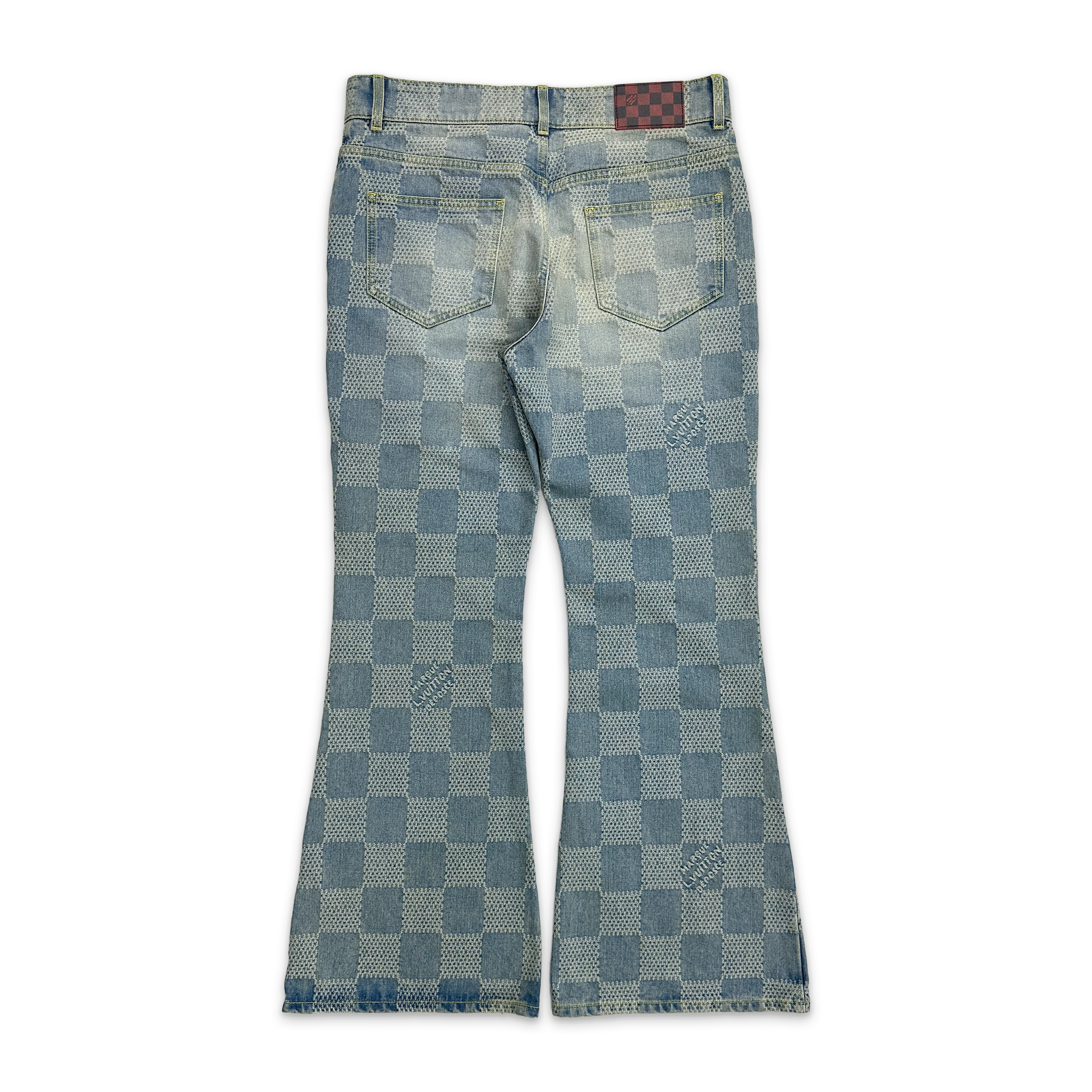 Damier Denim 3D Bootcut Pants "Light Denim" - Image 2