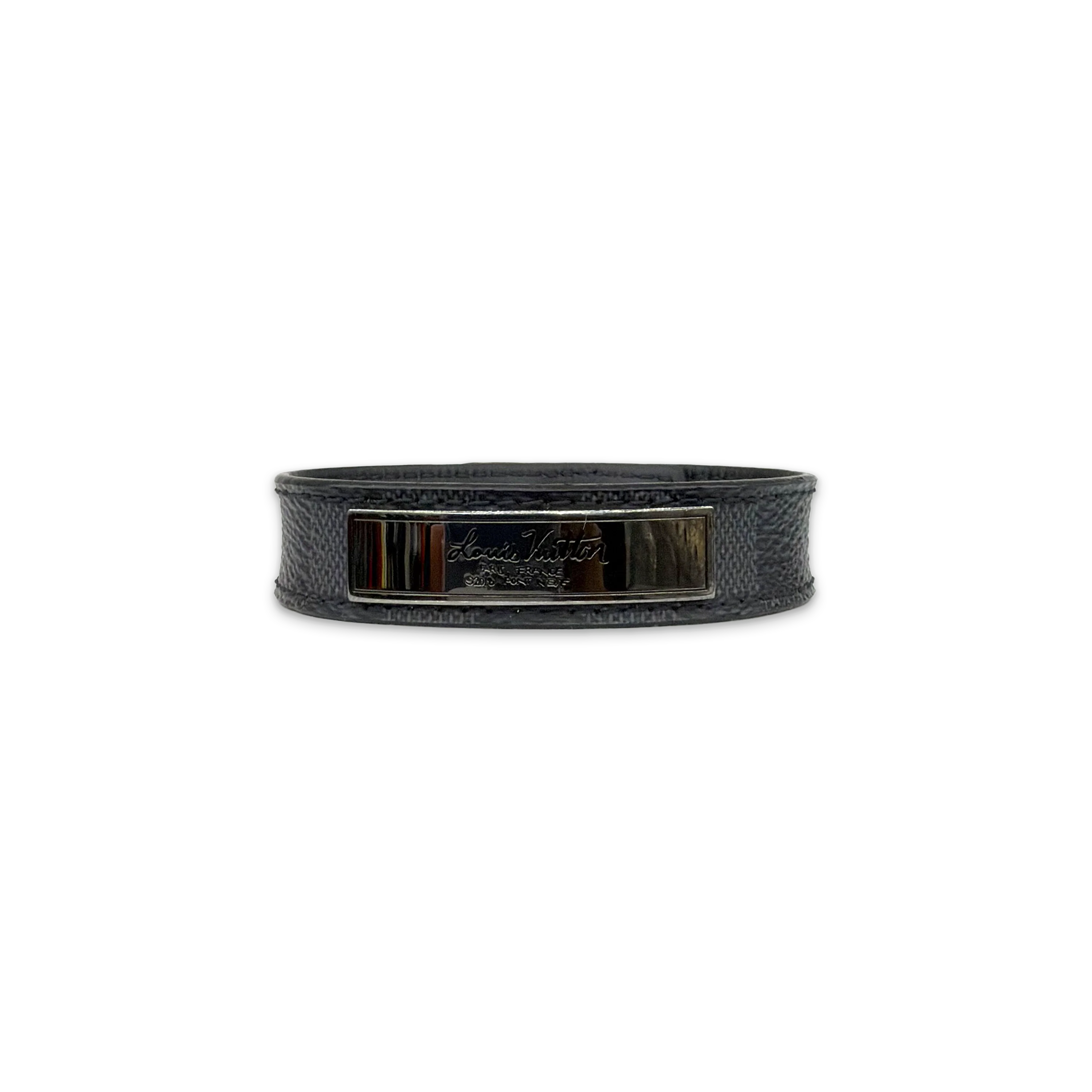 Damier Logo Plaque Bracelet “Graphite"