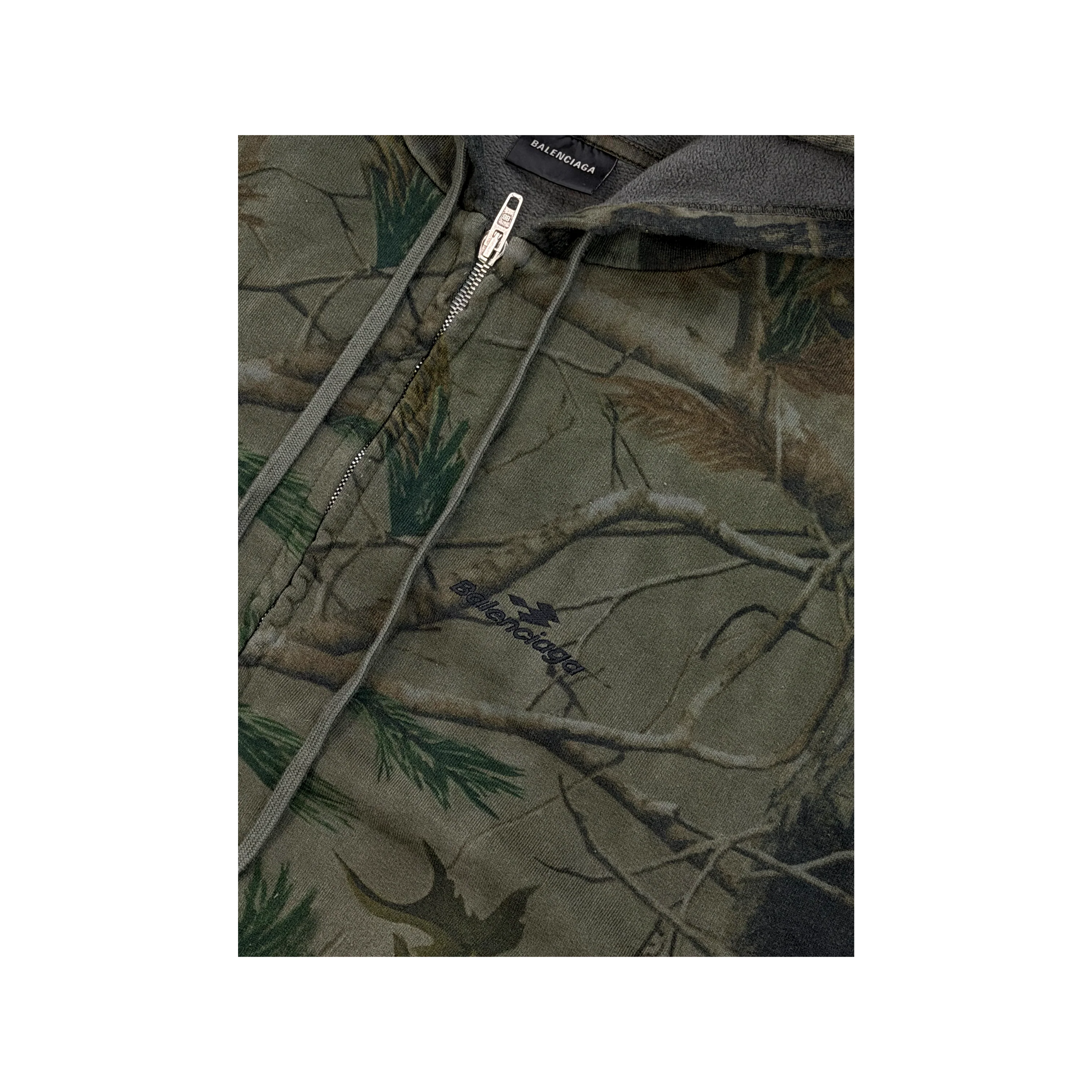 Diamond B Oversized Zip-Up Hoodie "Forest Camo" - Image 2