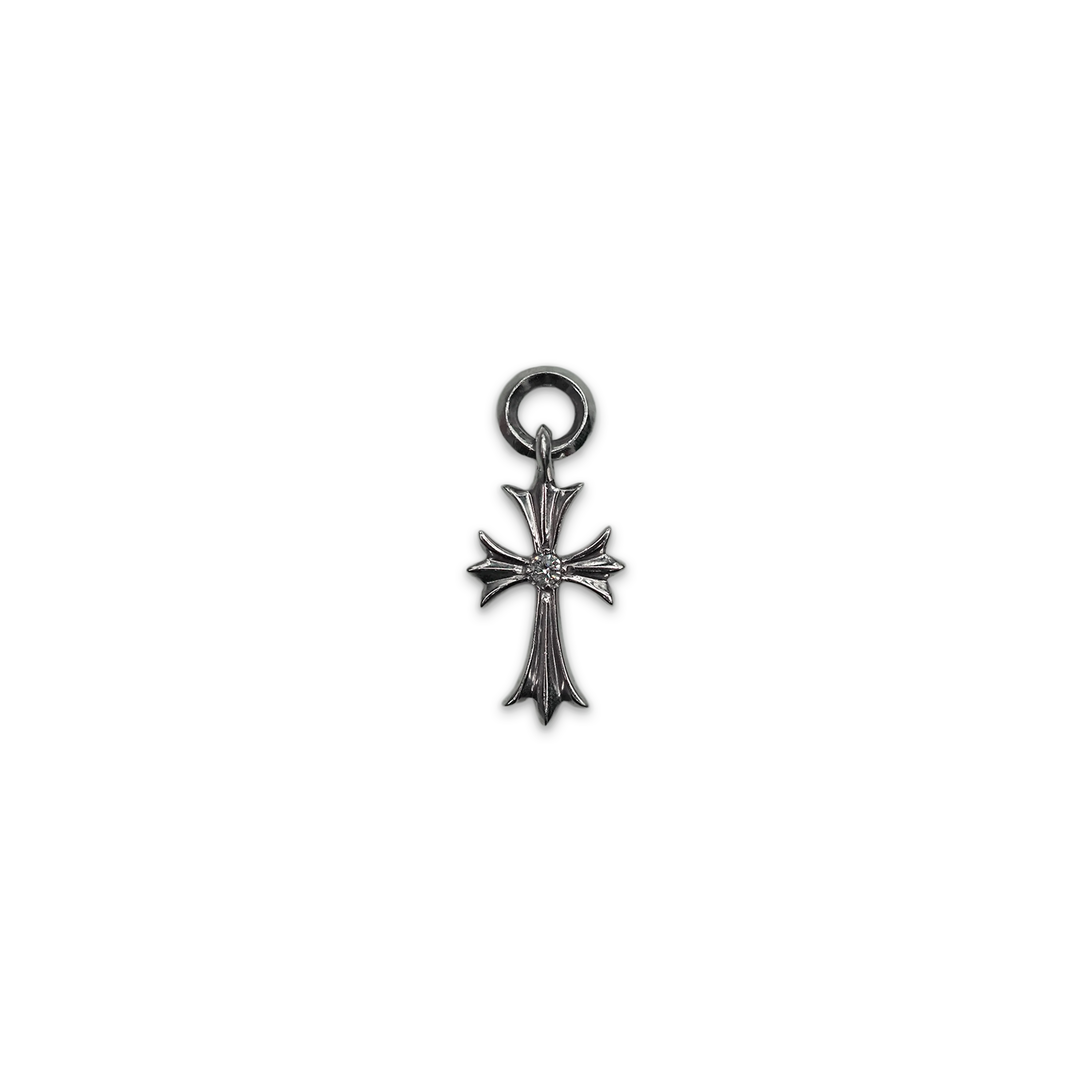 Diamond Tiny Cross Pendant 18K White Gold