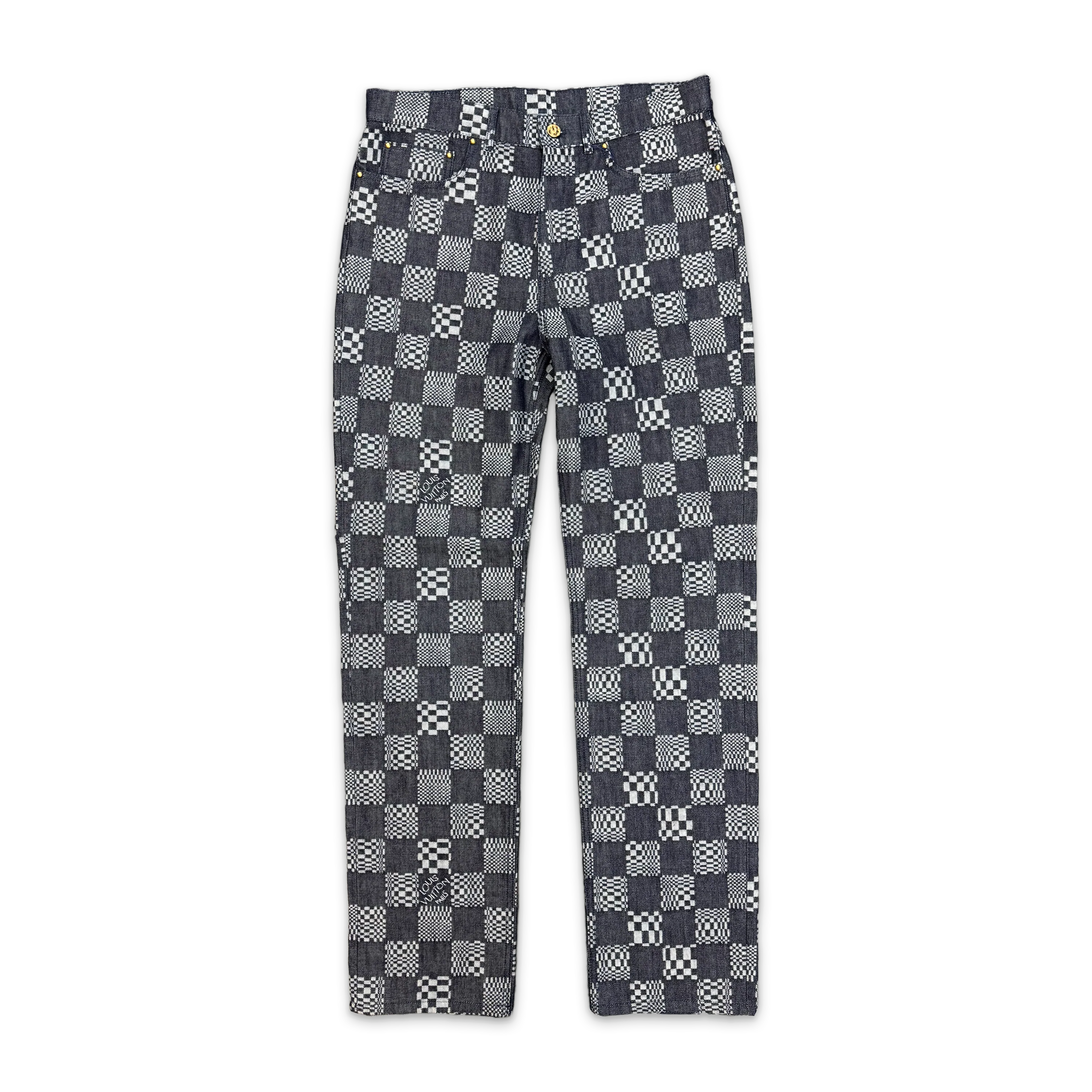 Distorted Damier Denim Pants "Indigo Blue"