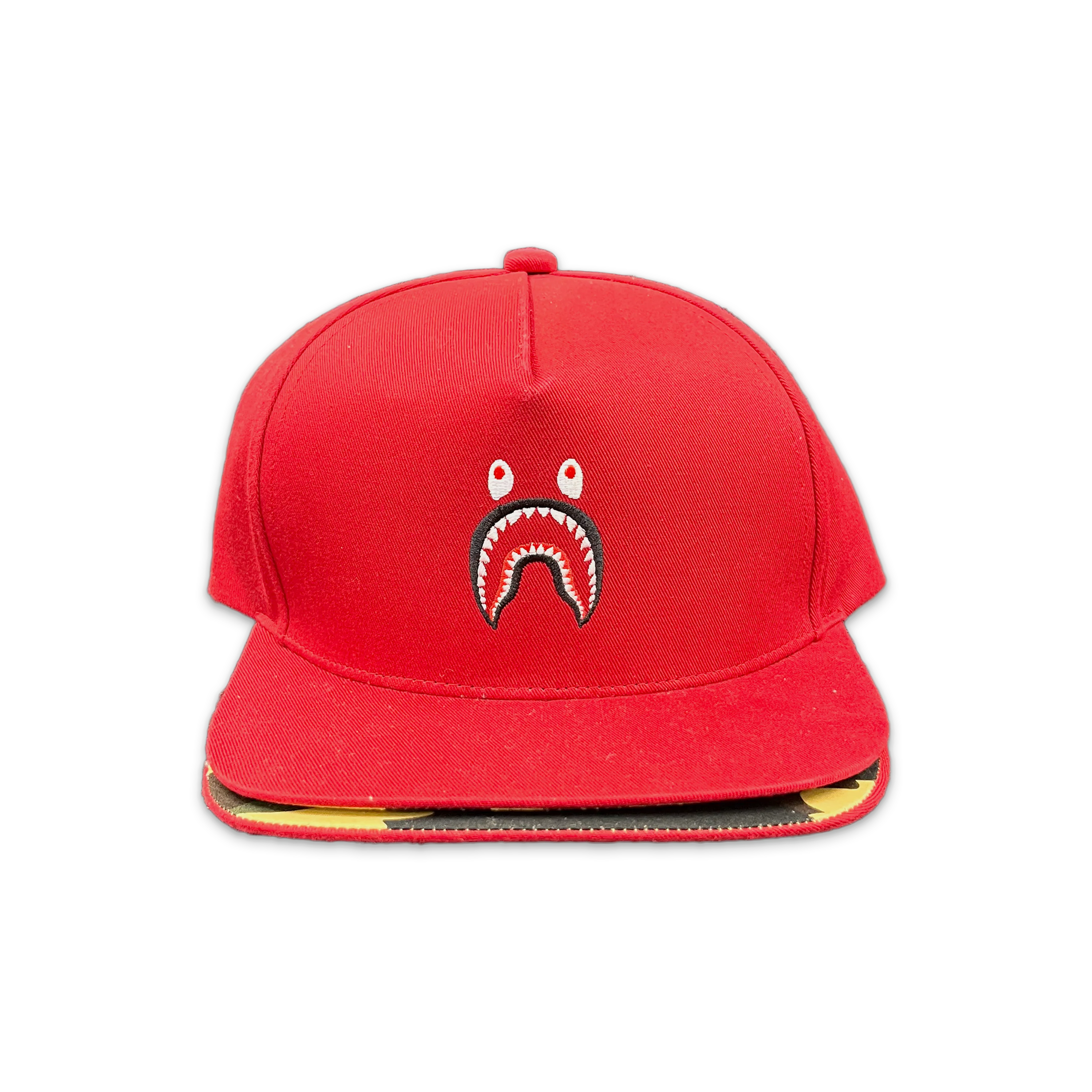 Double Brim Shark Snapback “Red”