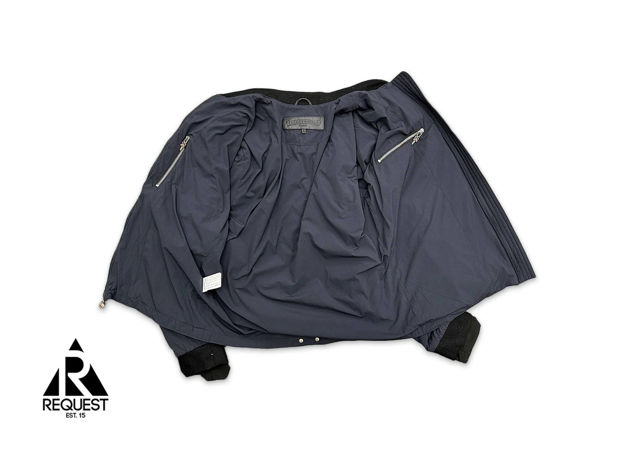 Double Cuff Nylon Jacket w/ Crosses "Black" - Image 3