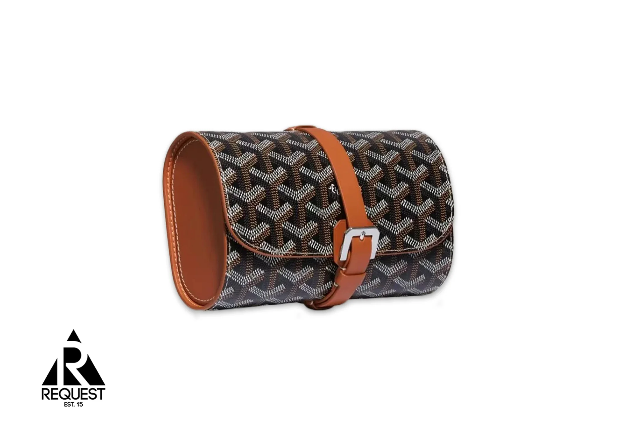 Double Travel Watch Case "Black/Brown"