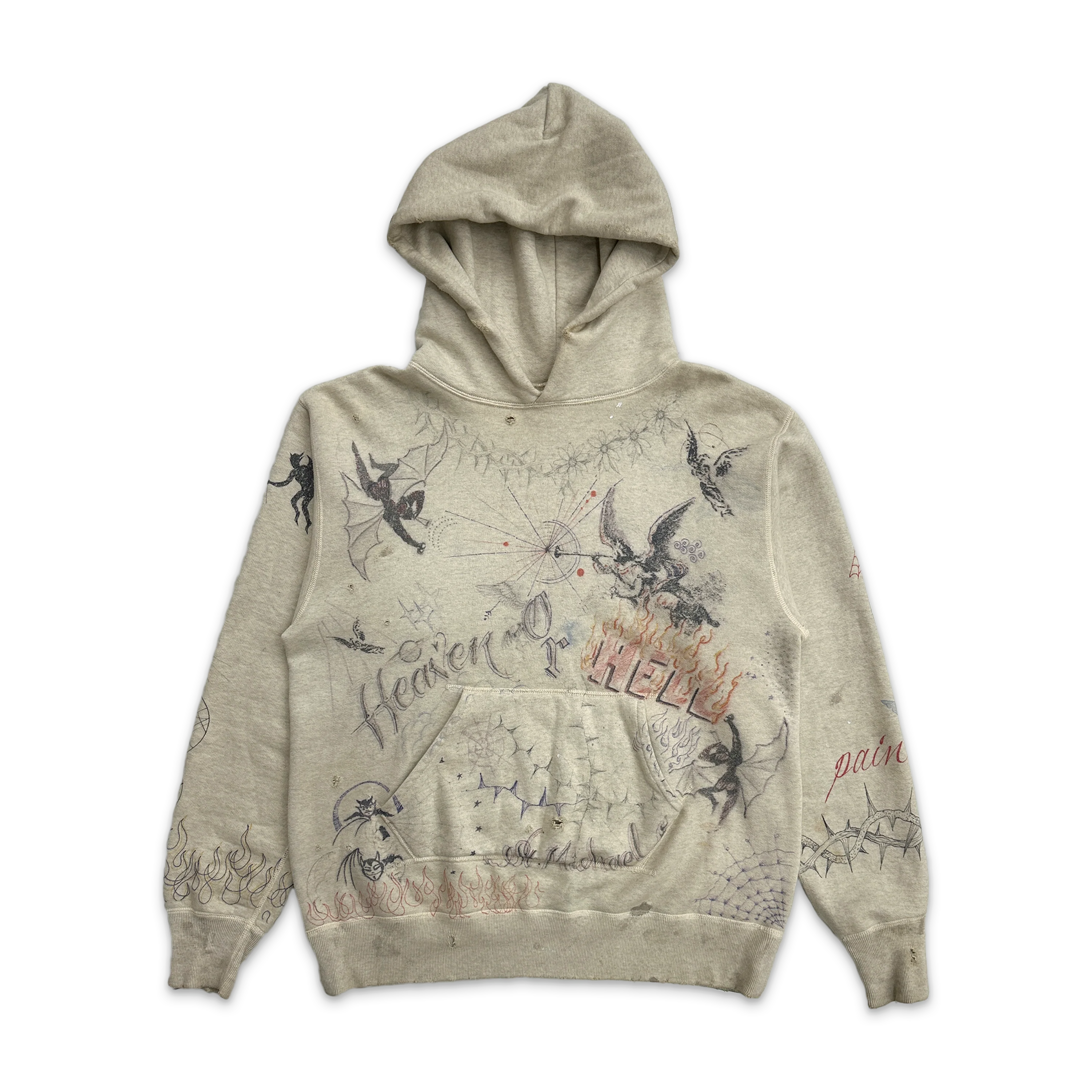 Dr.Woo Graffiti Hoodie “Vintage White”