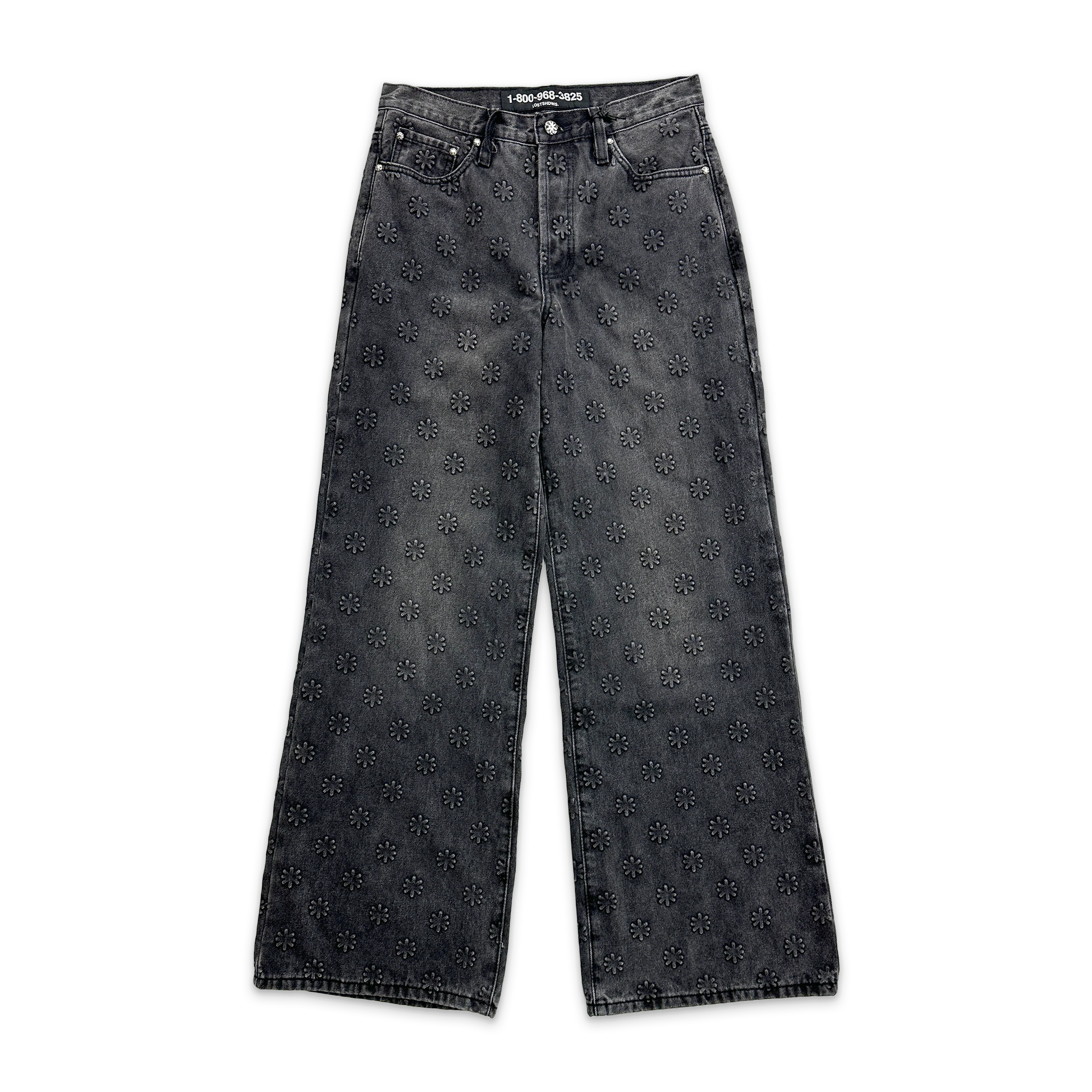 Emboss Baggy Denim "Washed Black"