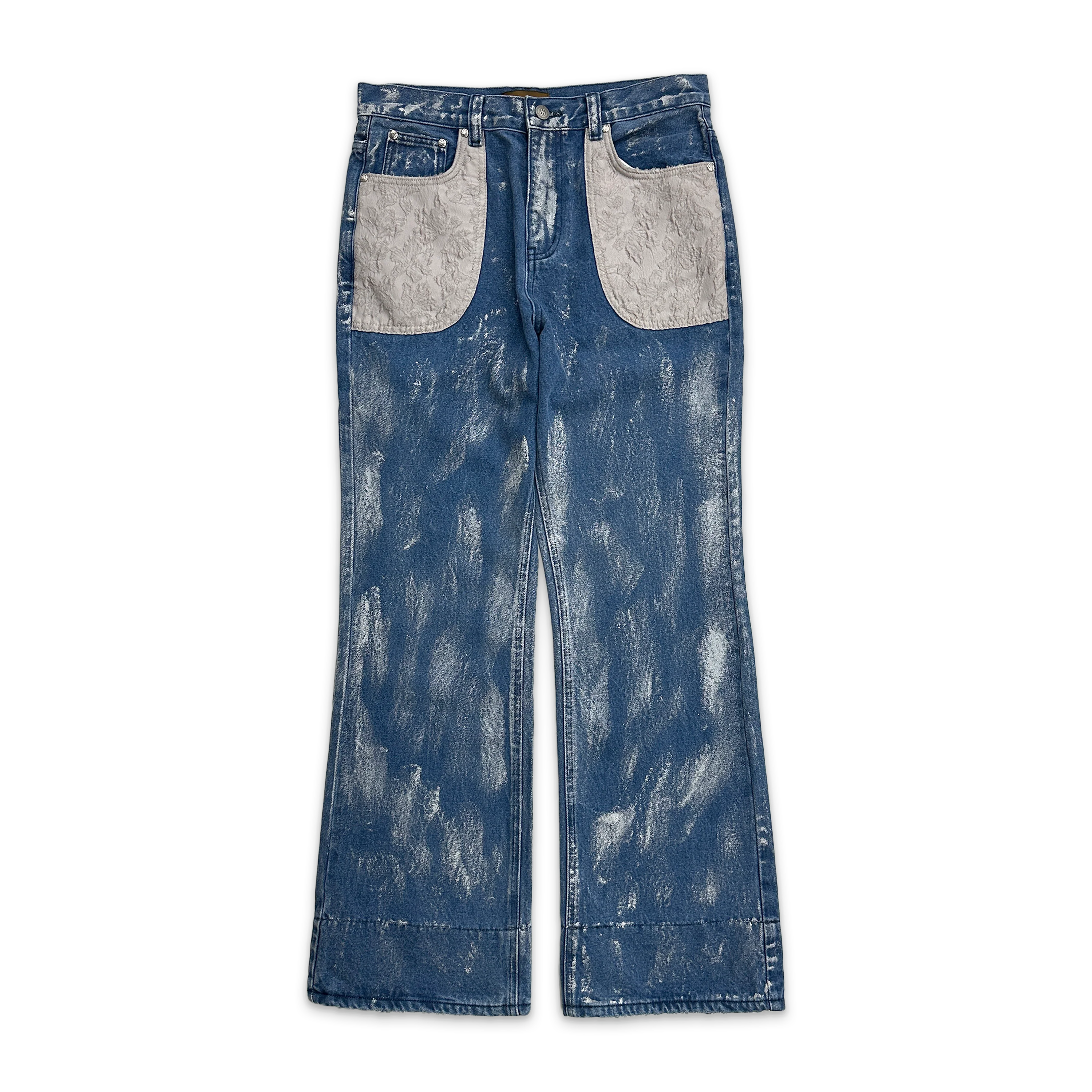 Embossed Silver Washed Denim "Blue"