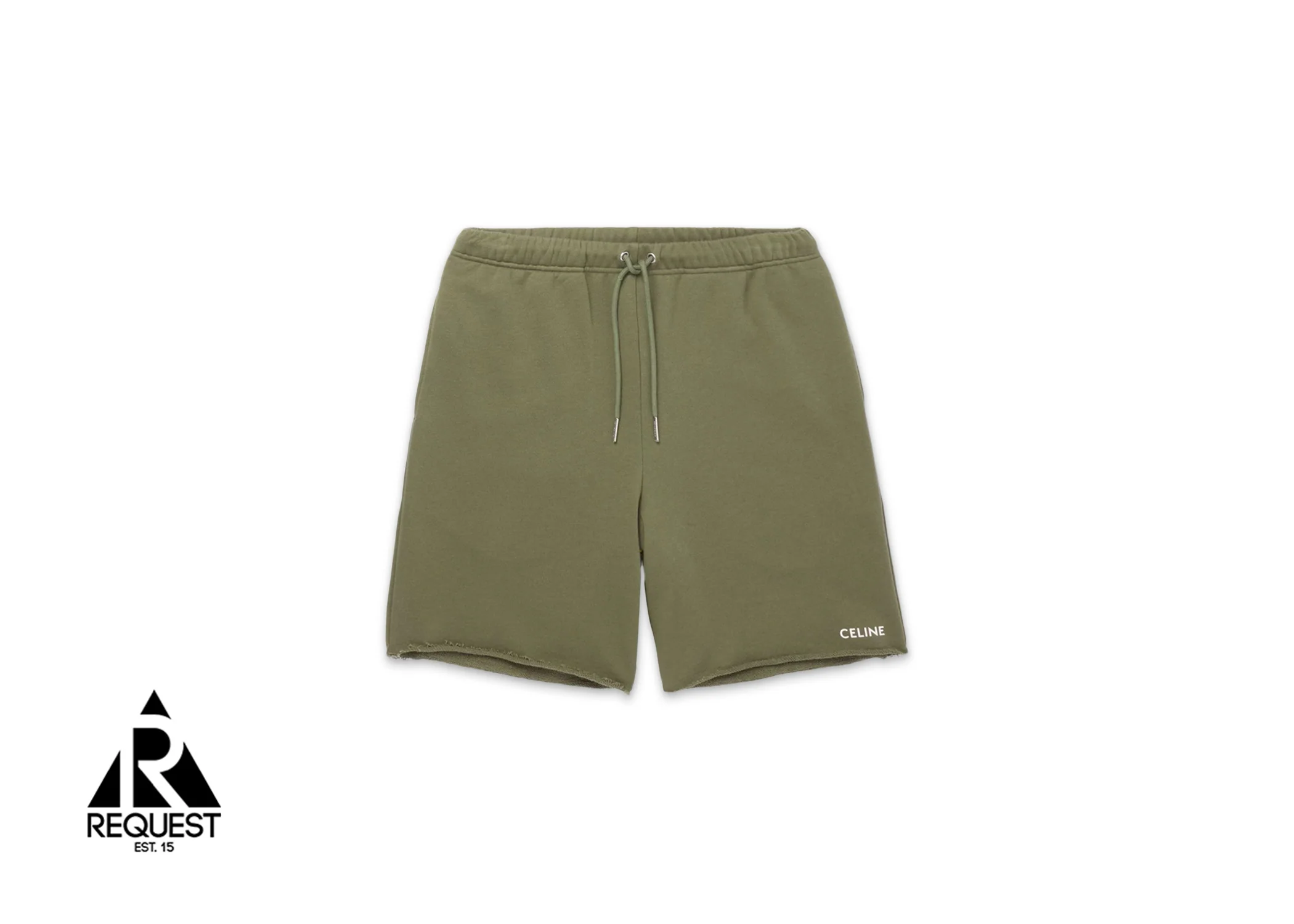 Embroidered Cotton Shorts “Army Green”