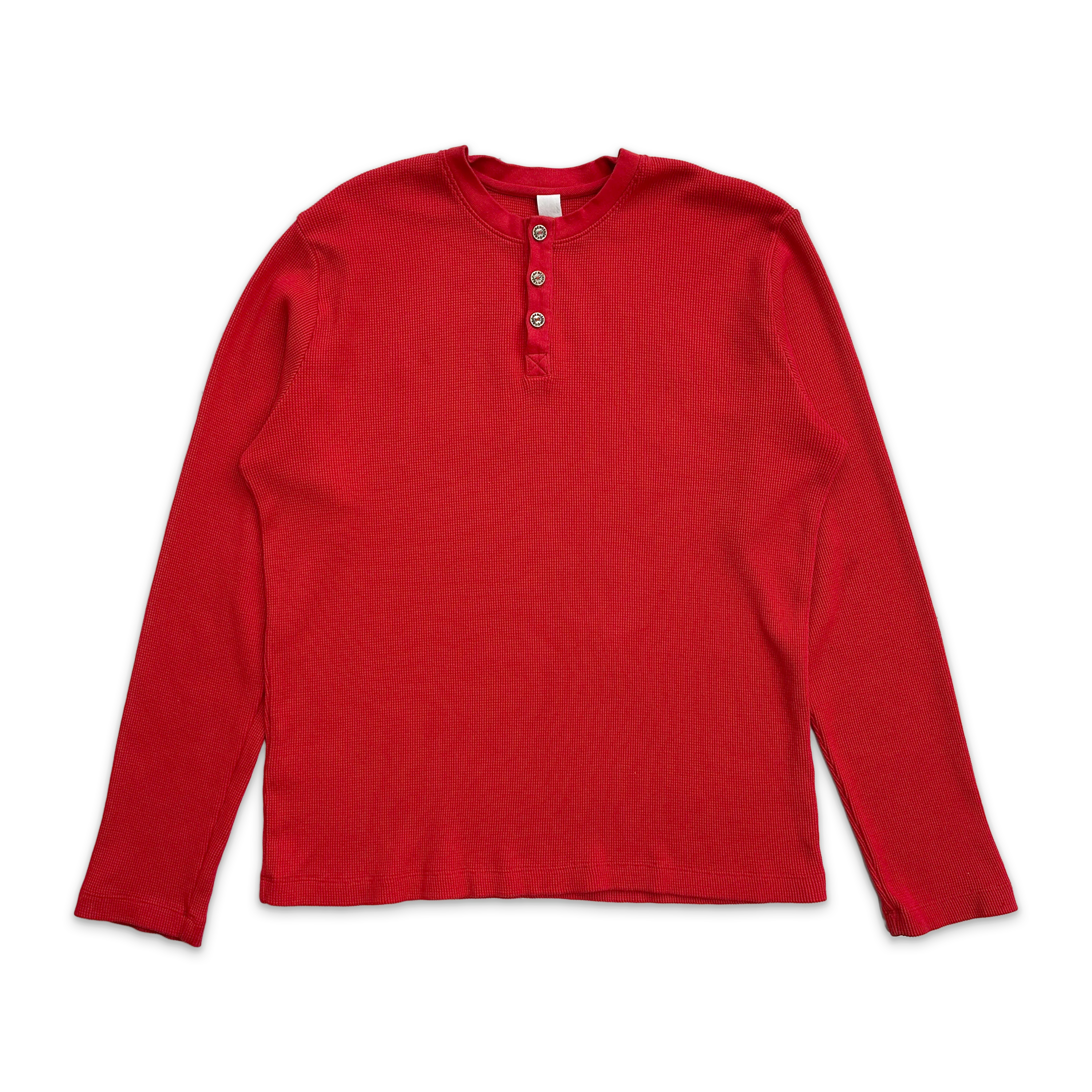 Embroidered Henley L/S "Red"