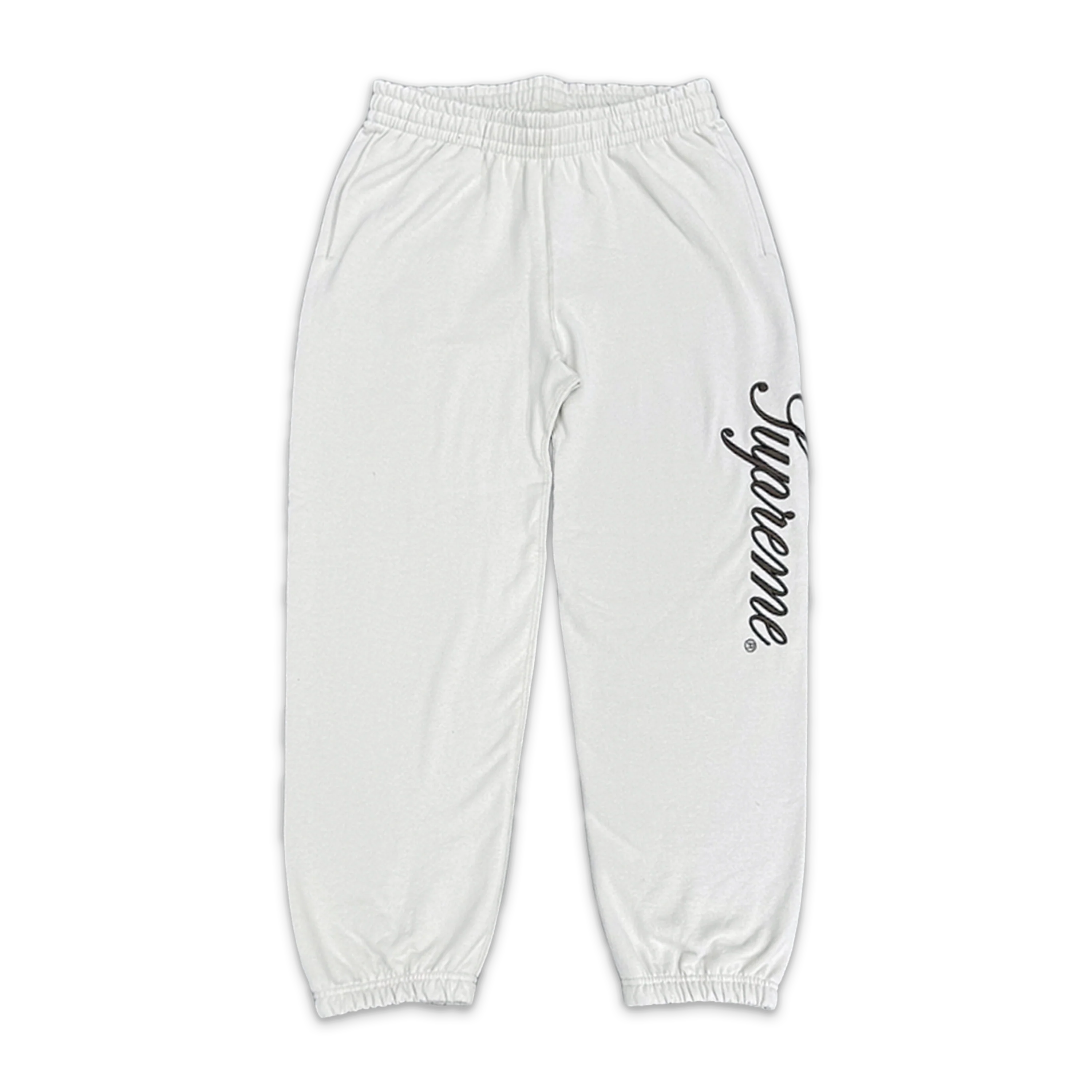 Embroidered Script Sweatpants "Bone"