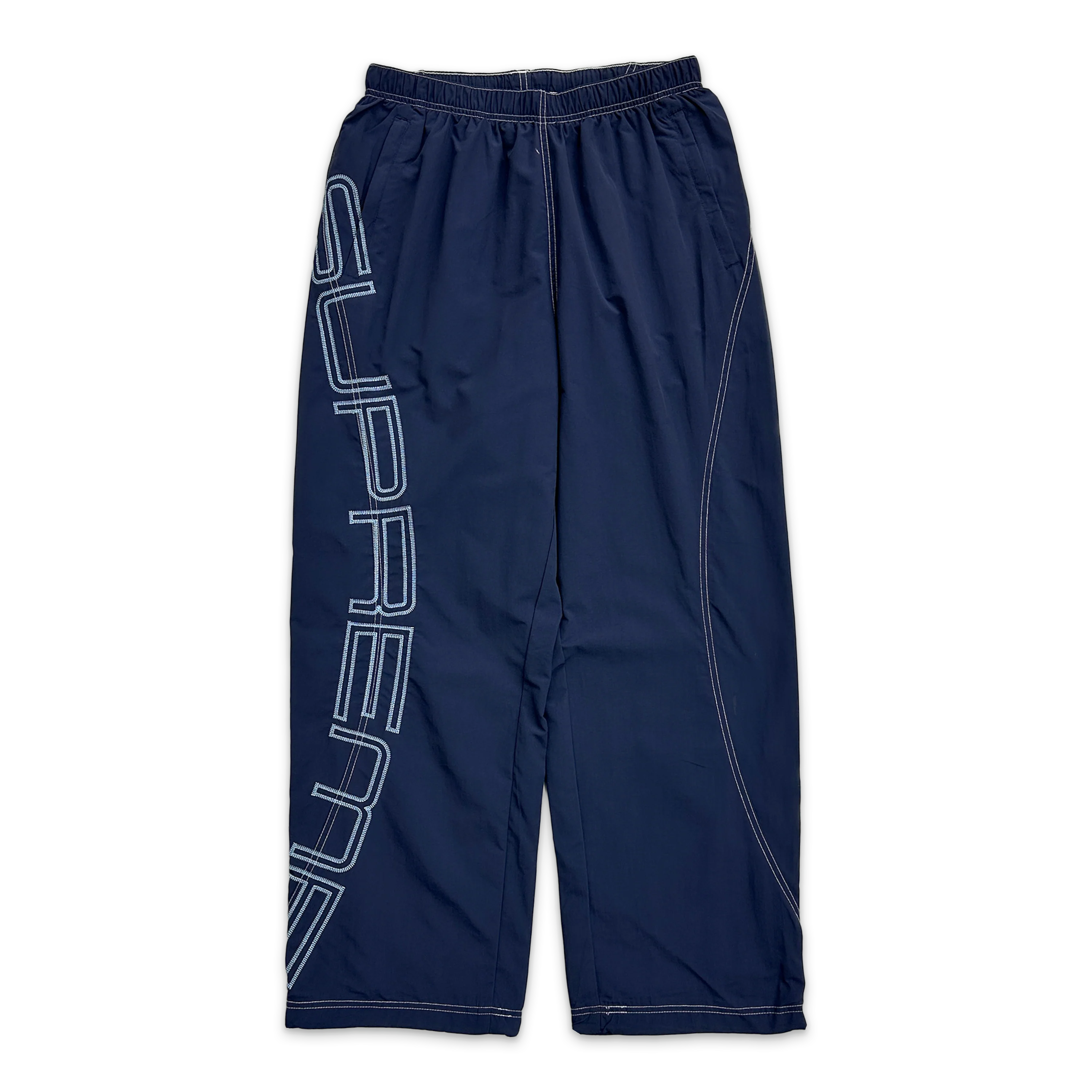 Embroidered Spellout Track Pants "Navy"