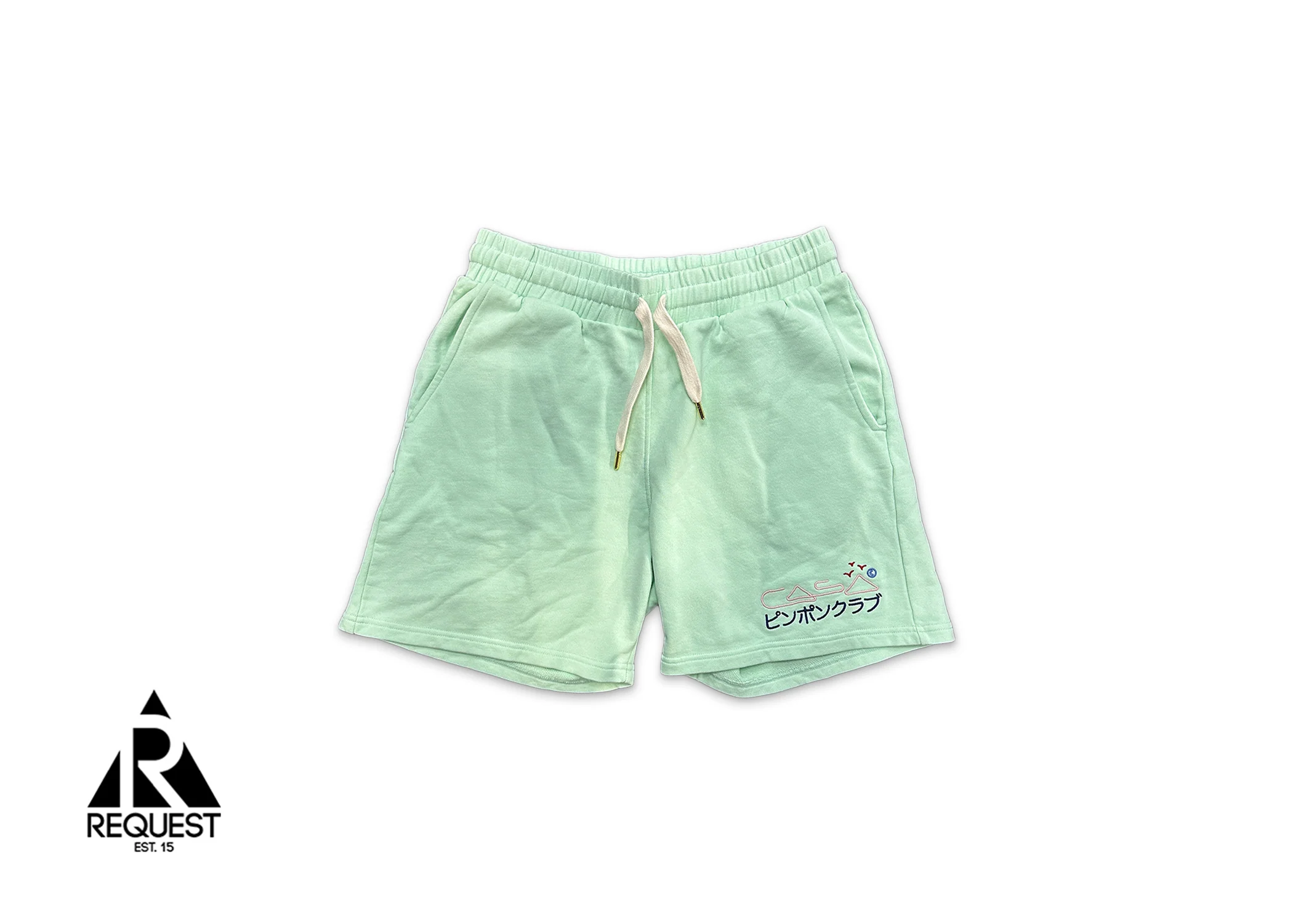 Embroidered Track Shorts "Mint"
