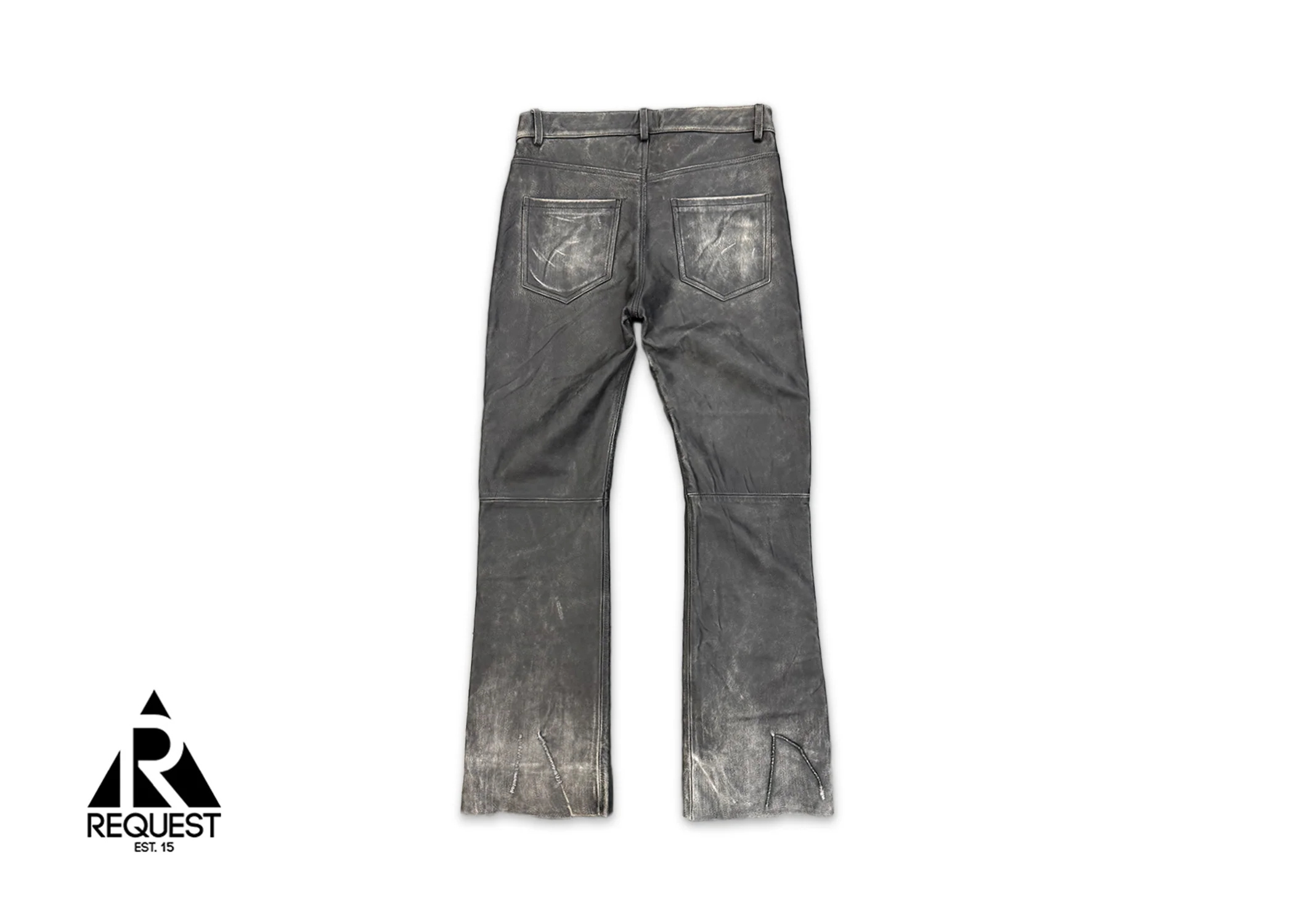 Enfants Riches Déprimes Distressed Leather Flared Pants "Faded Black" - Image 2
