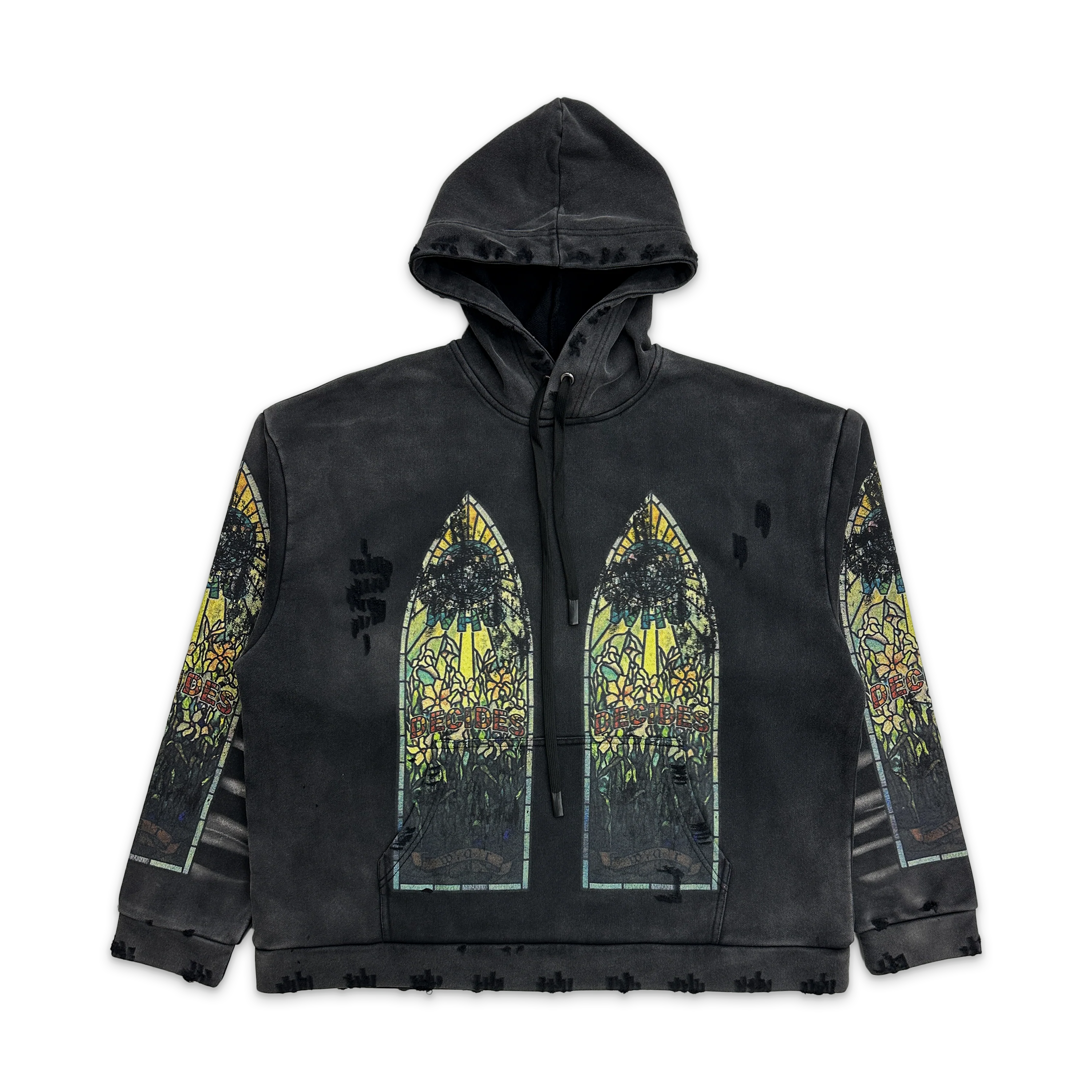 Faded Hooded Pullover "Coal"