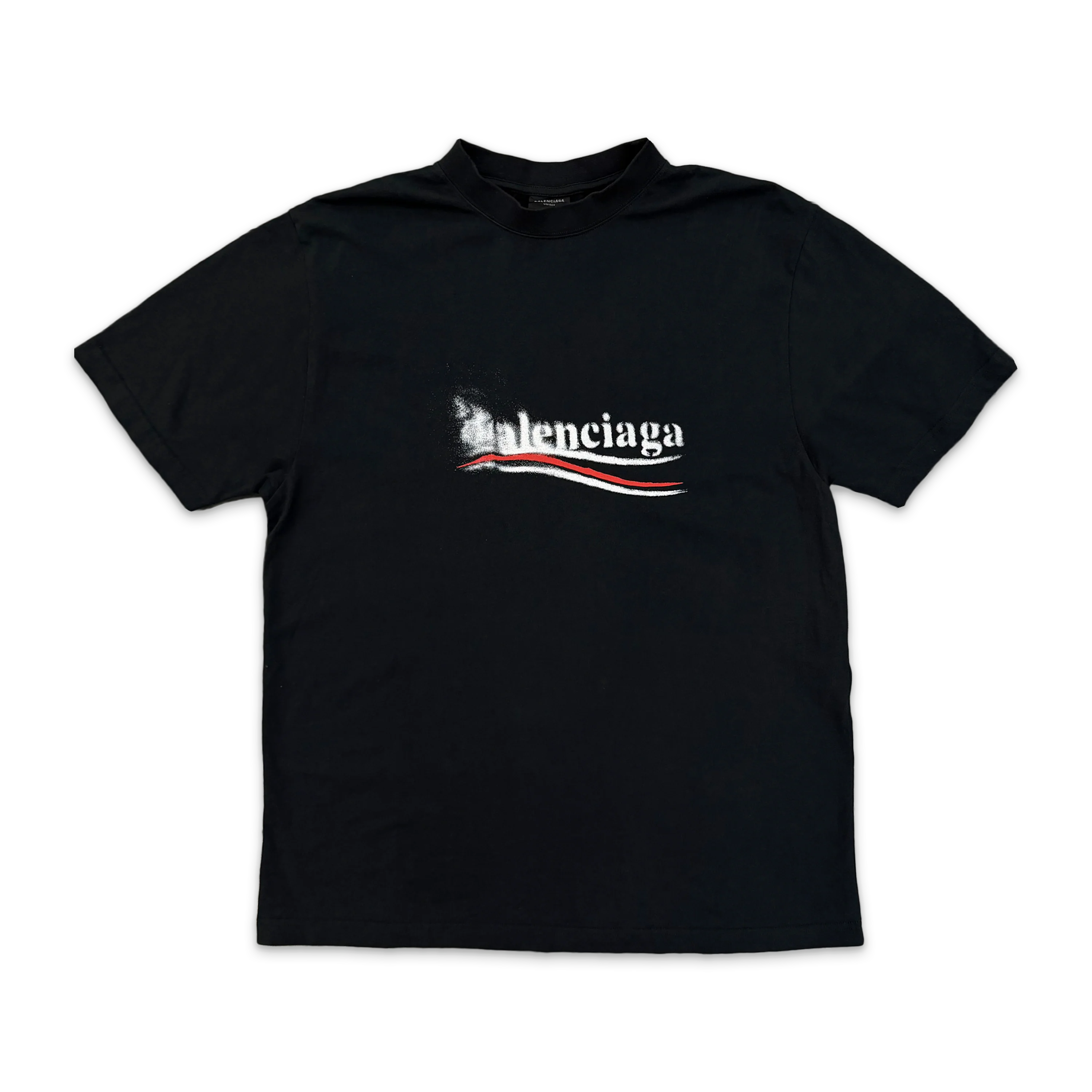 Fading Political Stencil Tee "Black"