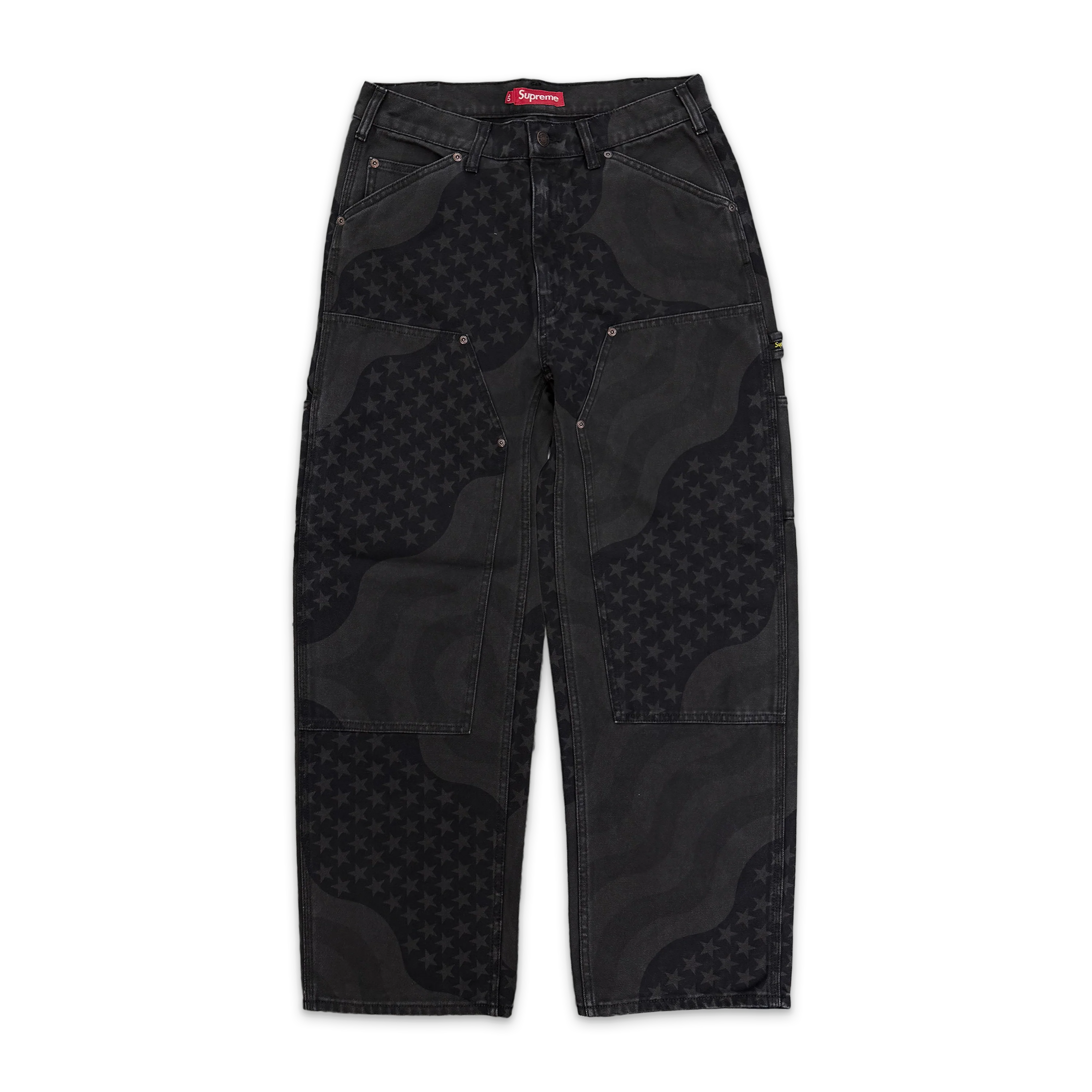 Flag Denim Double Knee Pants SS26 "Over Dyed Black"