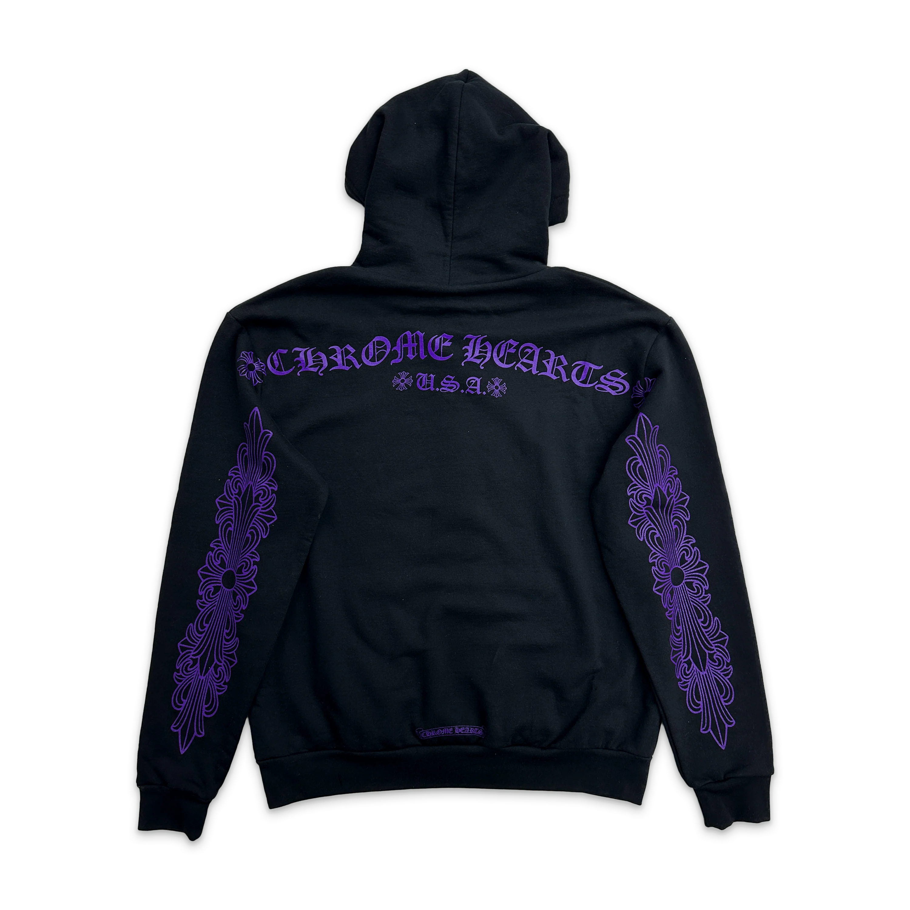 Friends & Family Floral Hoodie "Black Purple" - Image 2
