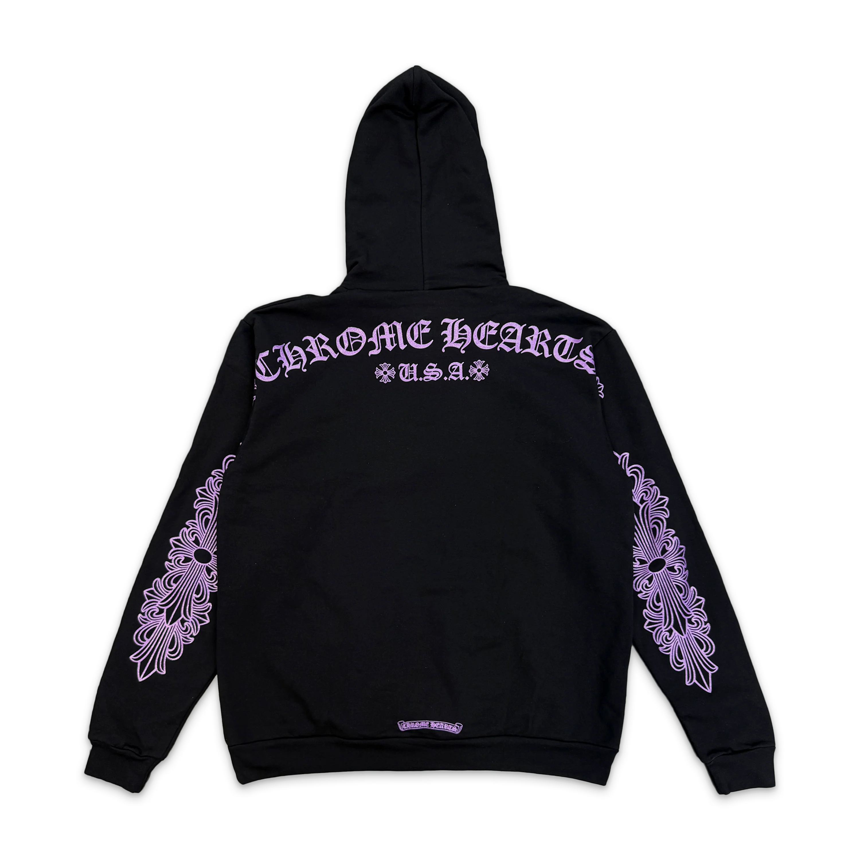Friends & Family Floral Hoodie "Black Purple Glitter" - Image 2