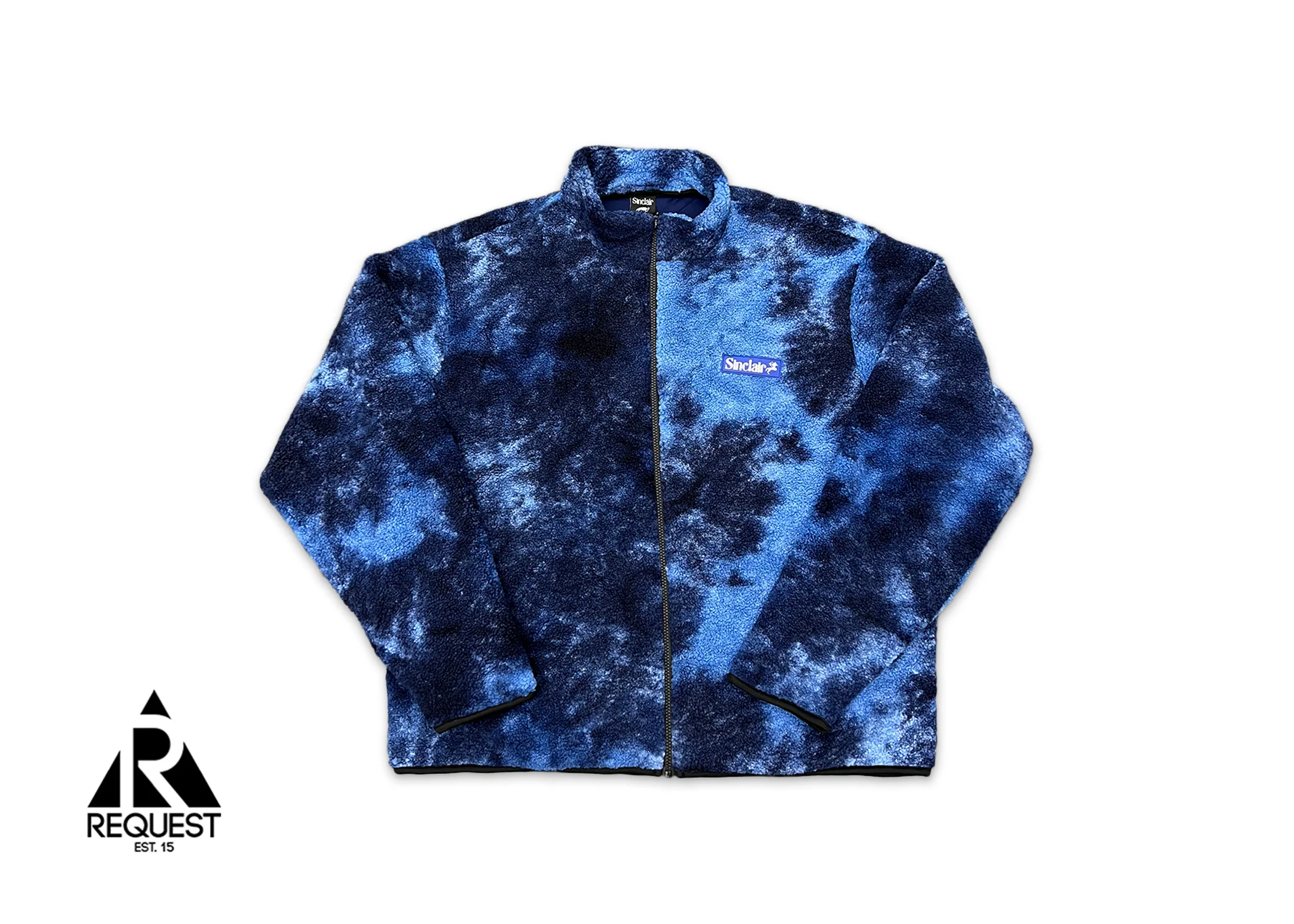 Full Zip Cozy Jacket "Blue Tie Dye"