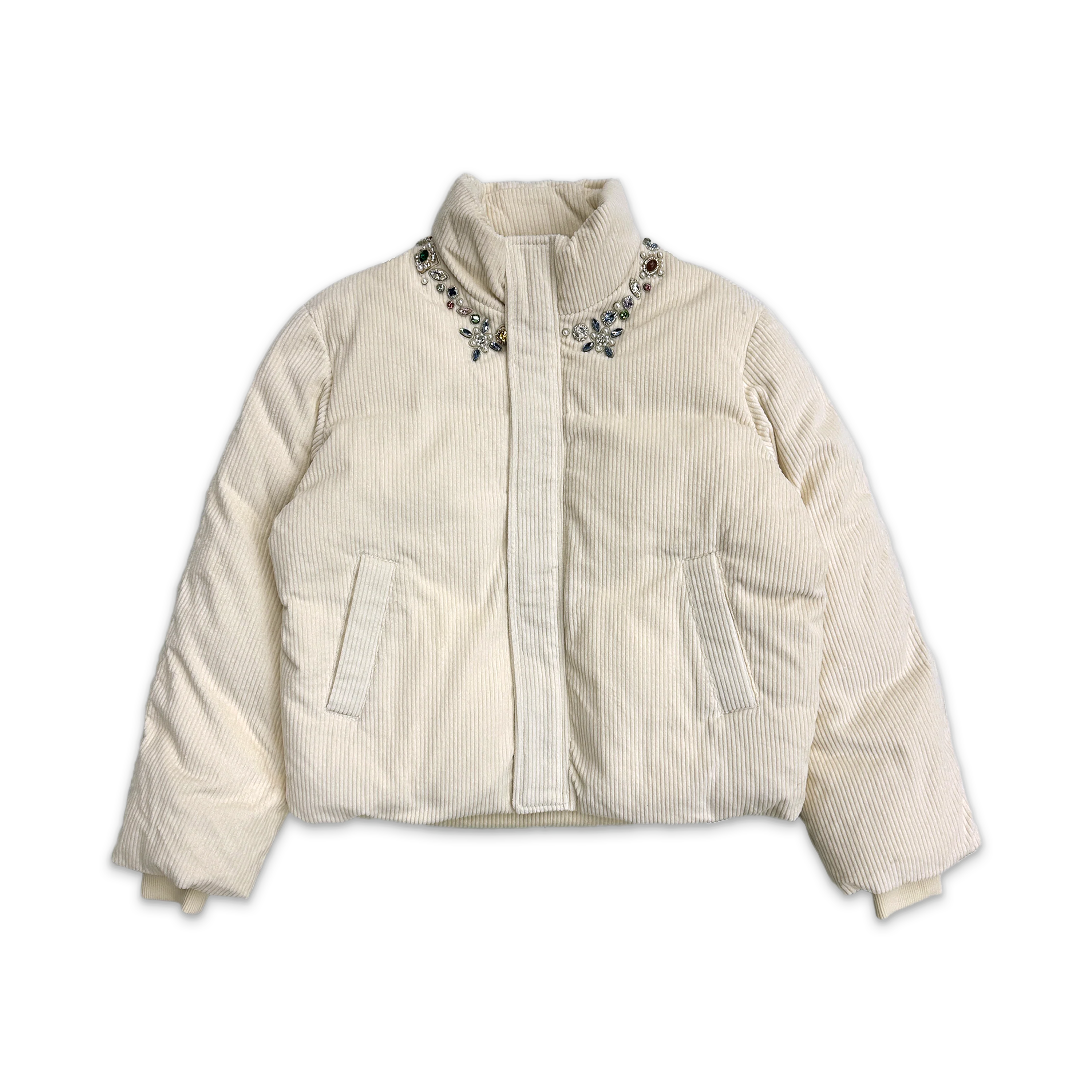Future Relic Gemstone Corduroy Puffer "White"