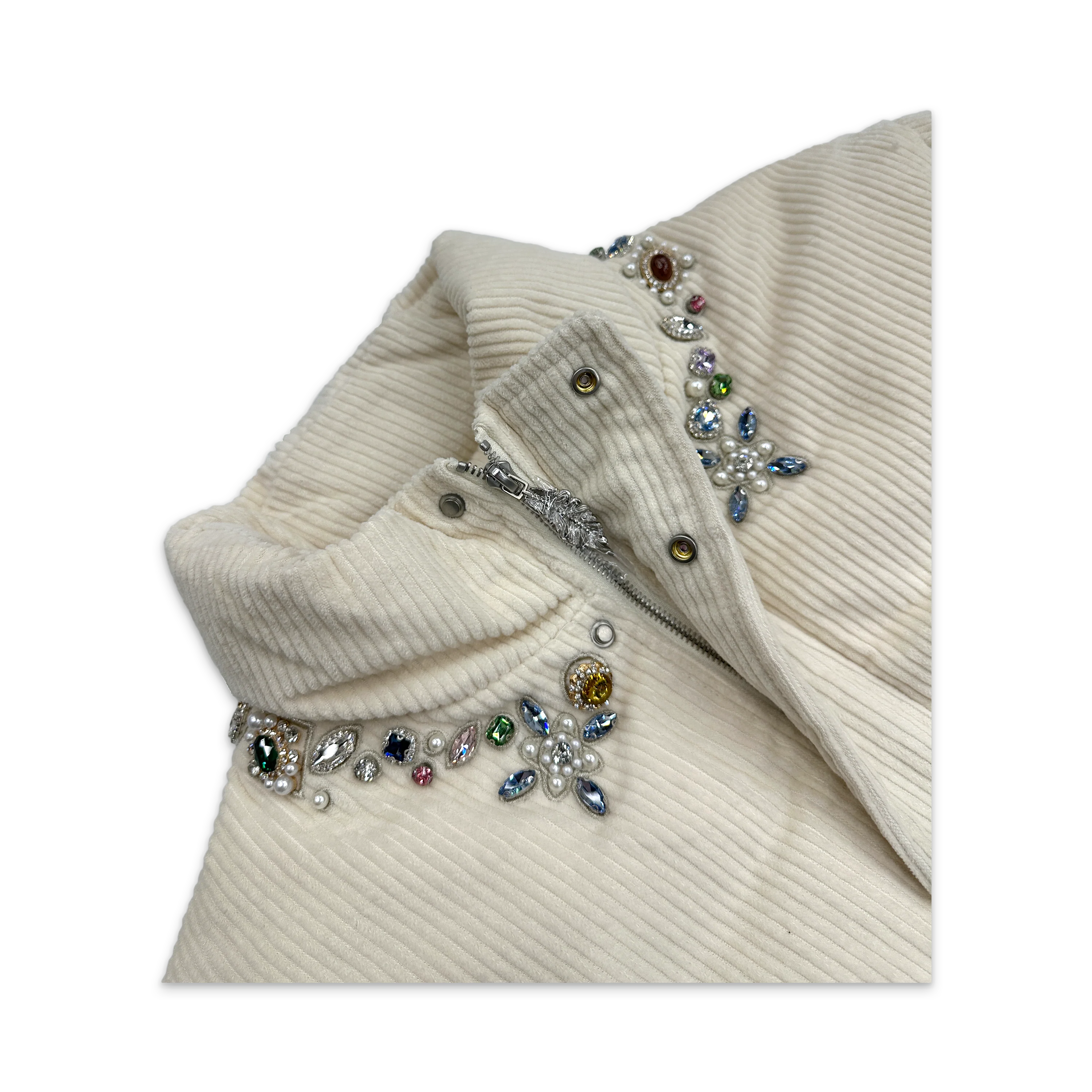 Future Relic Gemstone Corduroy Puffer "White" - Image 3