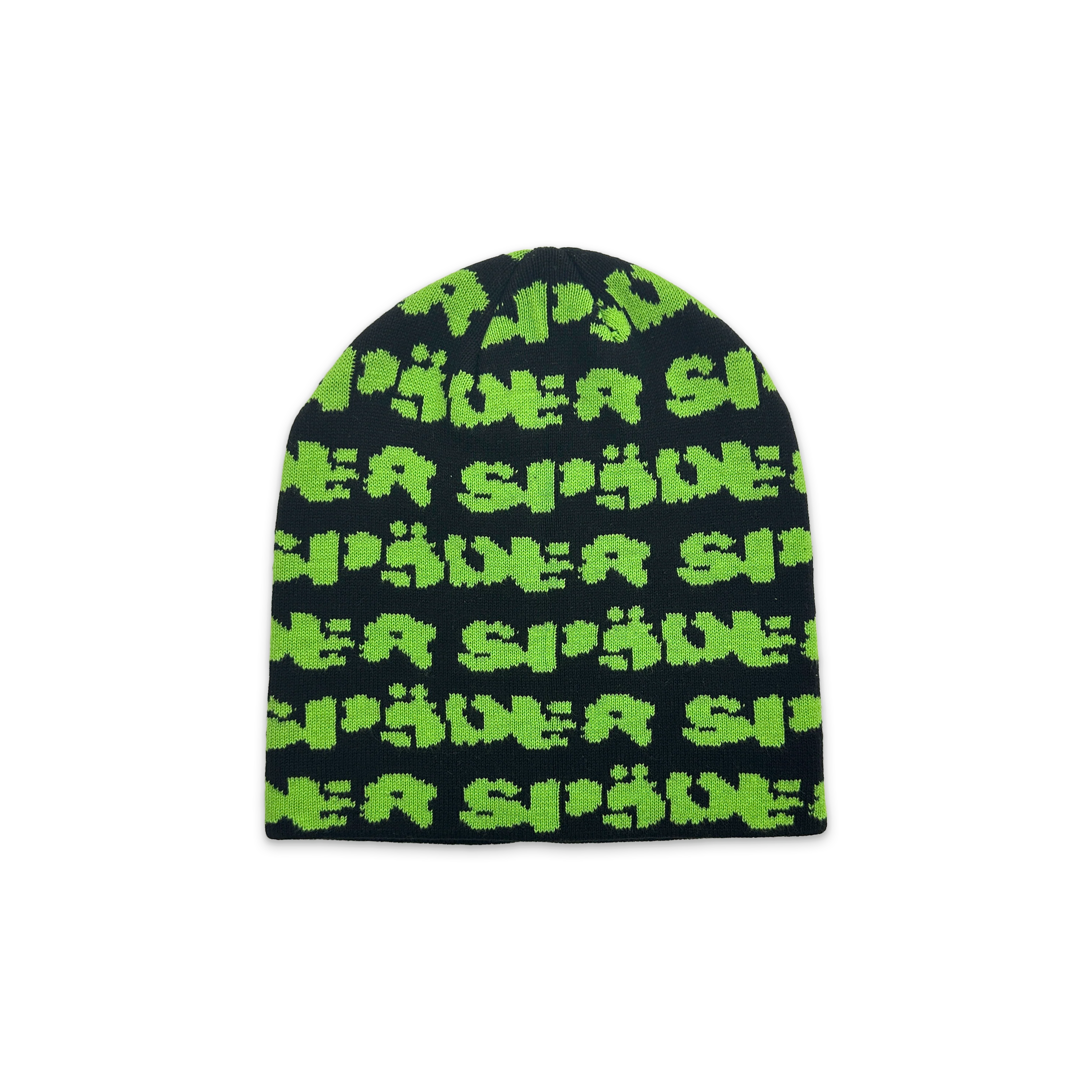 Fuzzy Logo Beanie "Black/Green"
