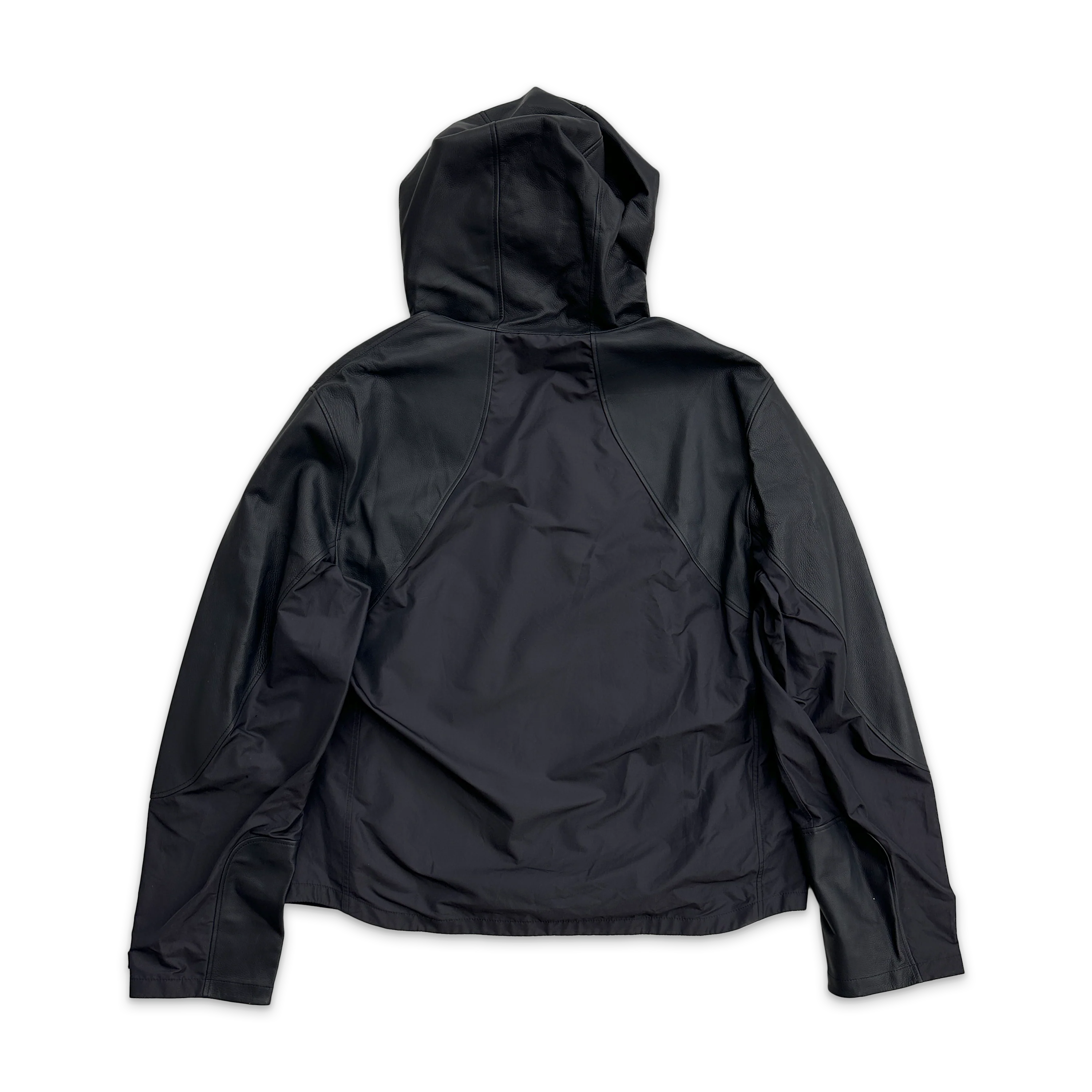 FW21 Calfskin & Nylon Trucker Jacket "Black" - Image 2