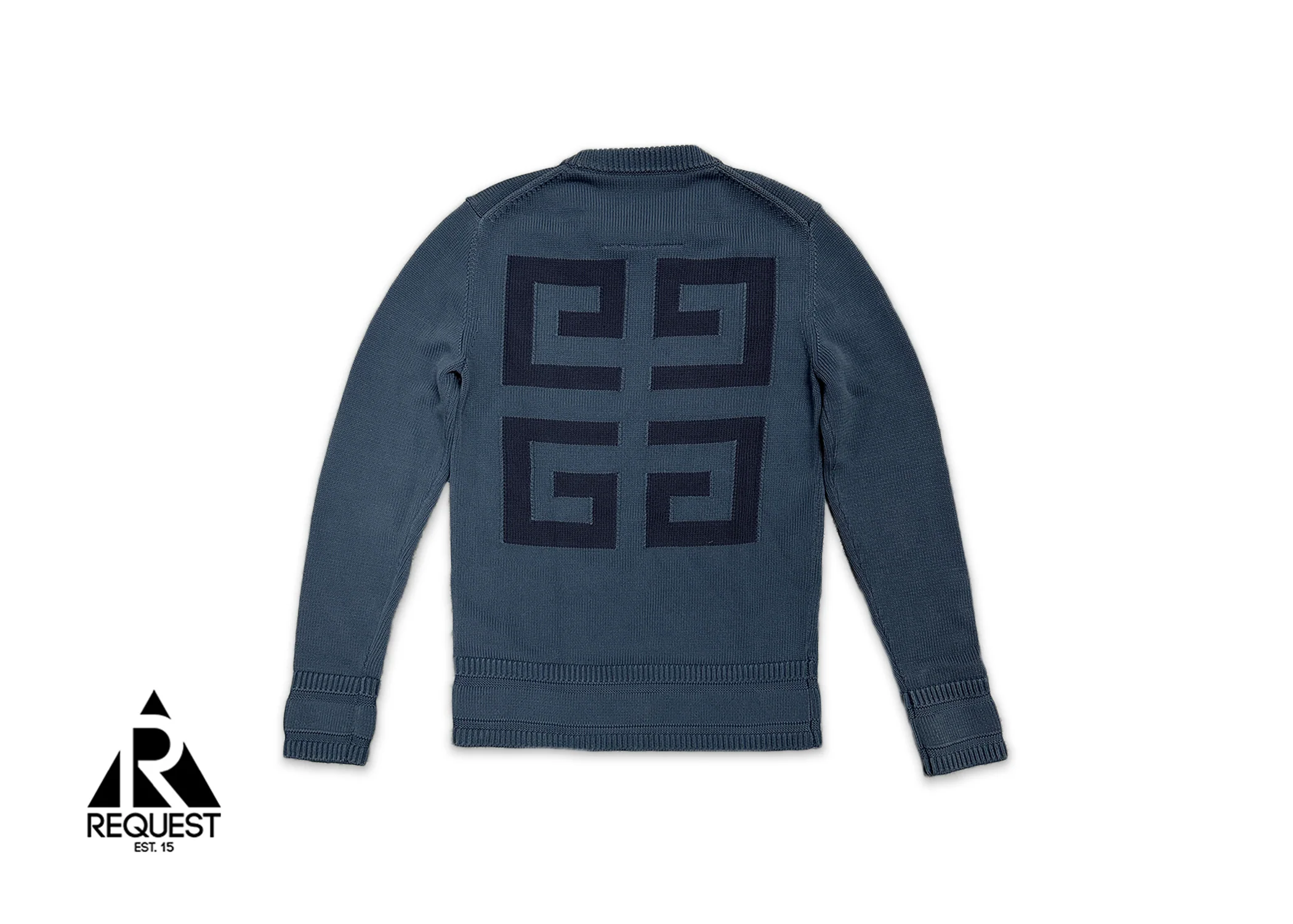 Givenchy Intarsia Logo Cotton Sweater "Blue" - Image 2