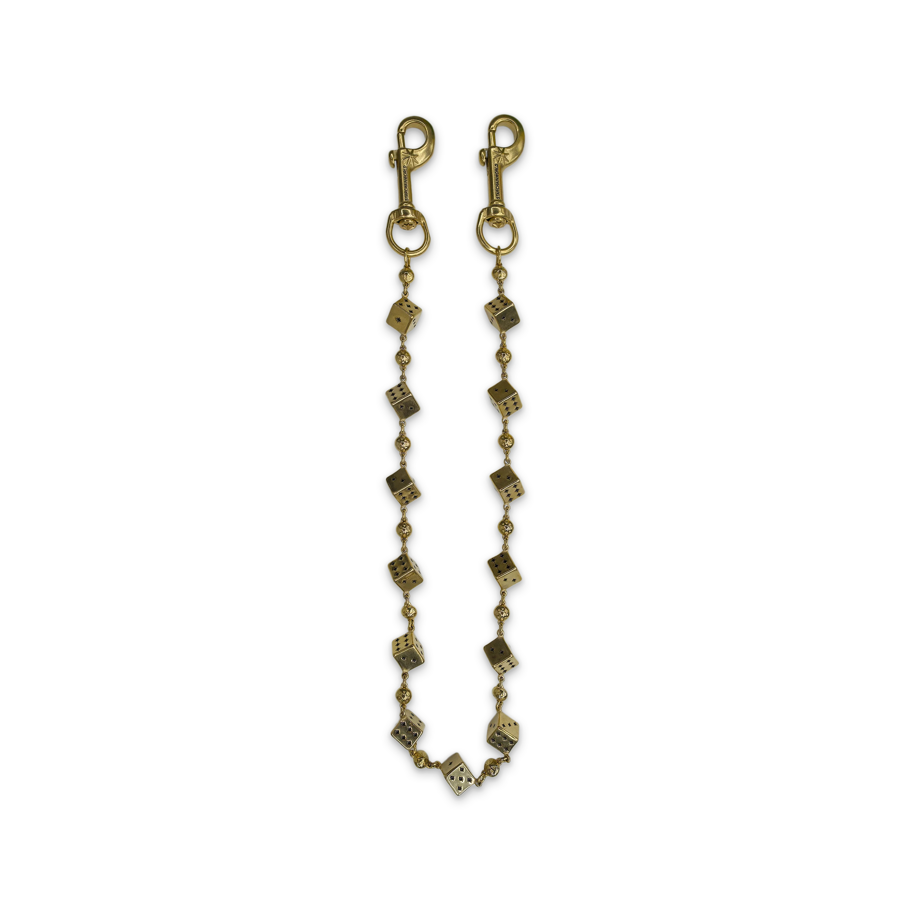 Gold Dice Wallet Chain - No Stones