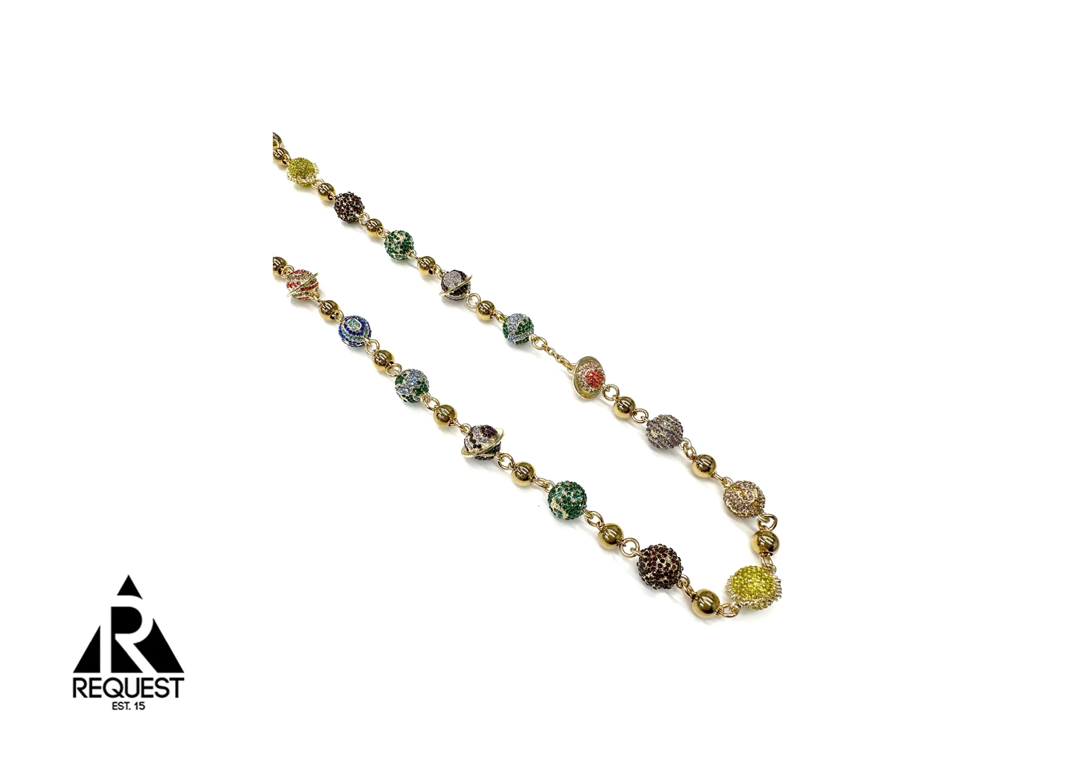 Gold Multicolor Solar System Wallet Chain - Image 2