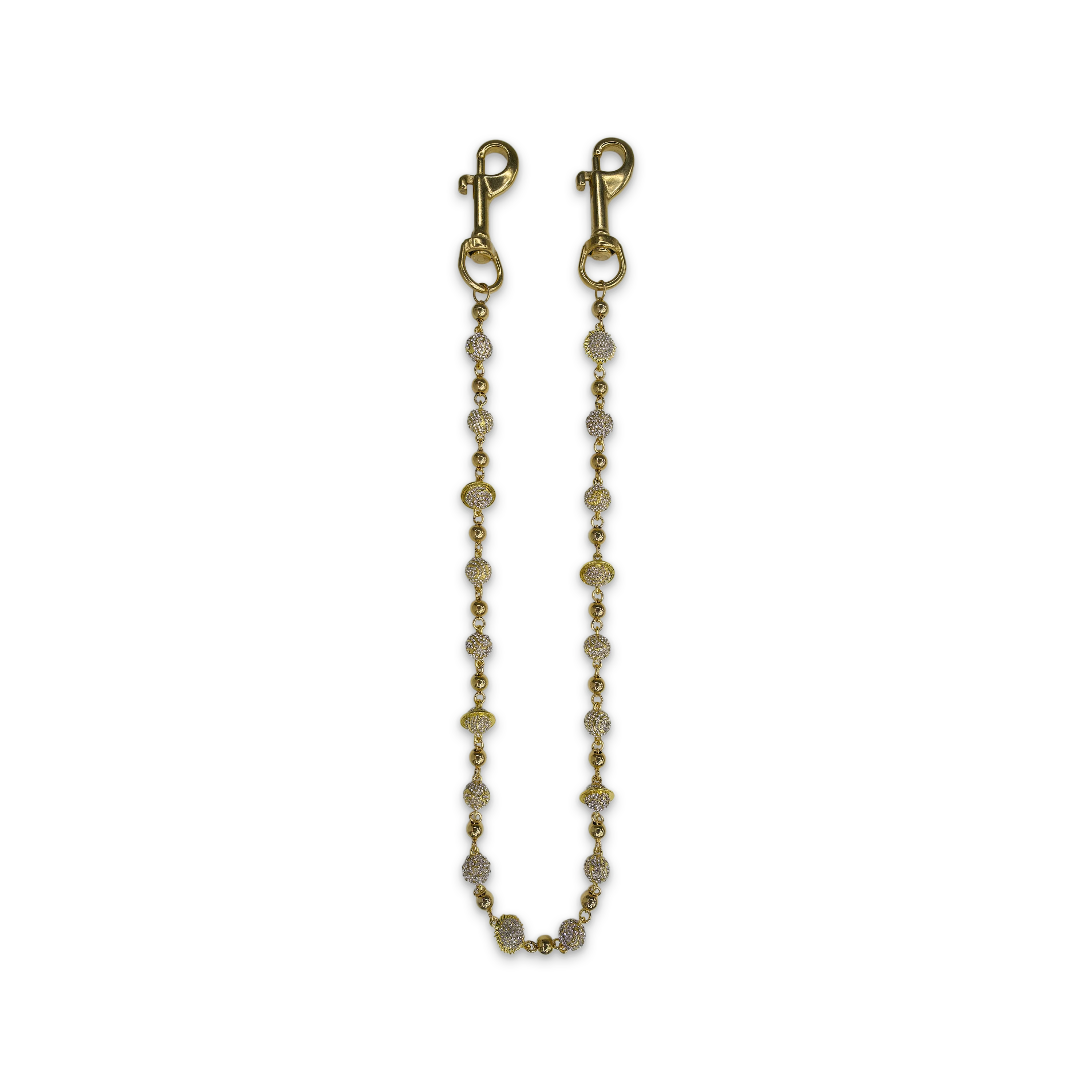 Gold Solar System Wallet Chain - White Stones