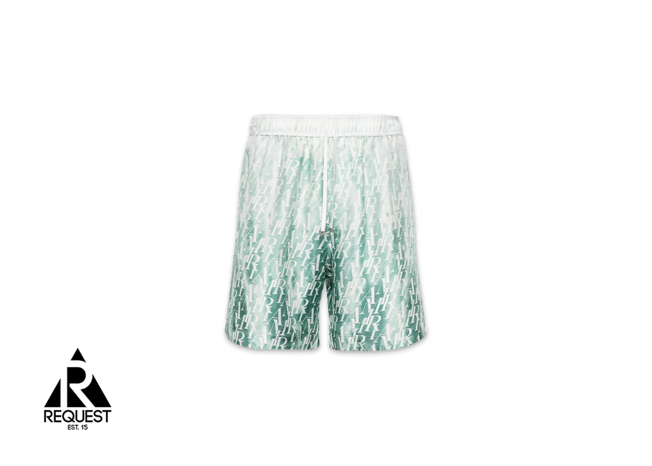 Gradiant Repeat Silk Shorts "Green"