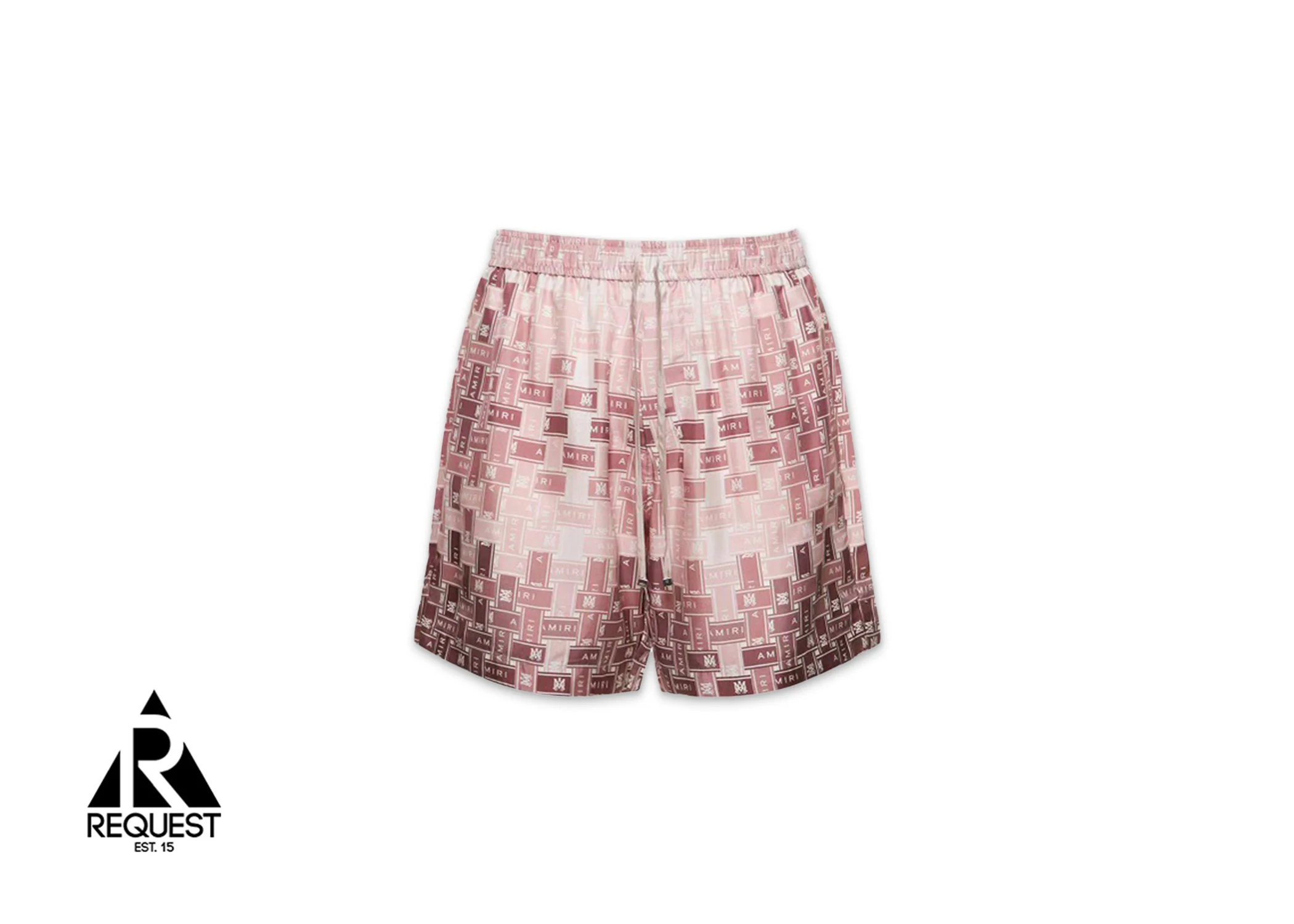 Gradient Tape Silk Pajama Shorts "Pink"