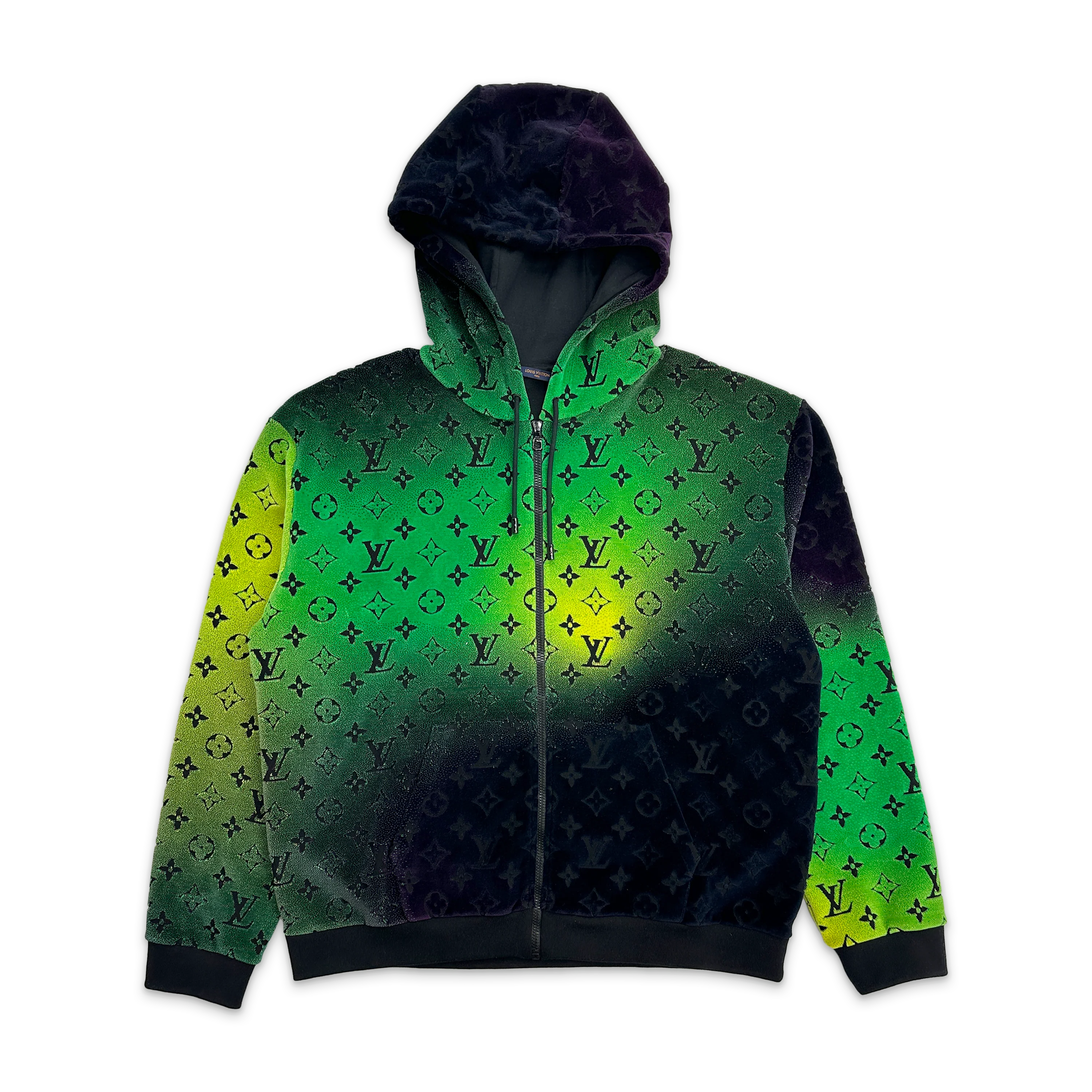 Gradient Velvet Monogram Jacket "Green/Yellow"