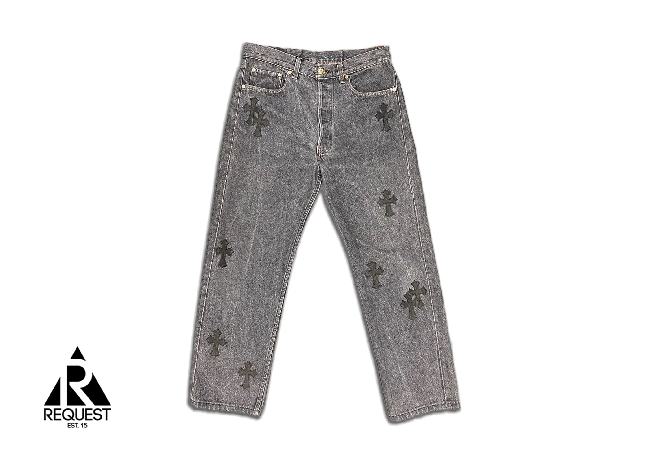 Grey Denim "Black Crosses"
