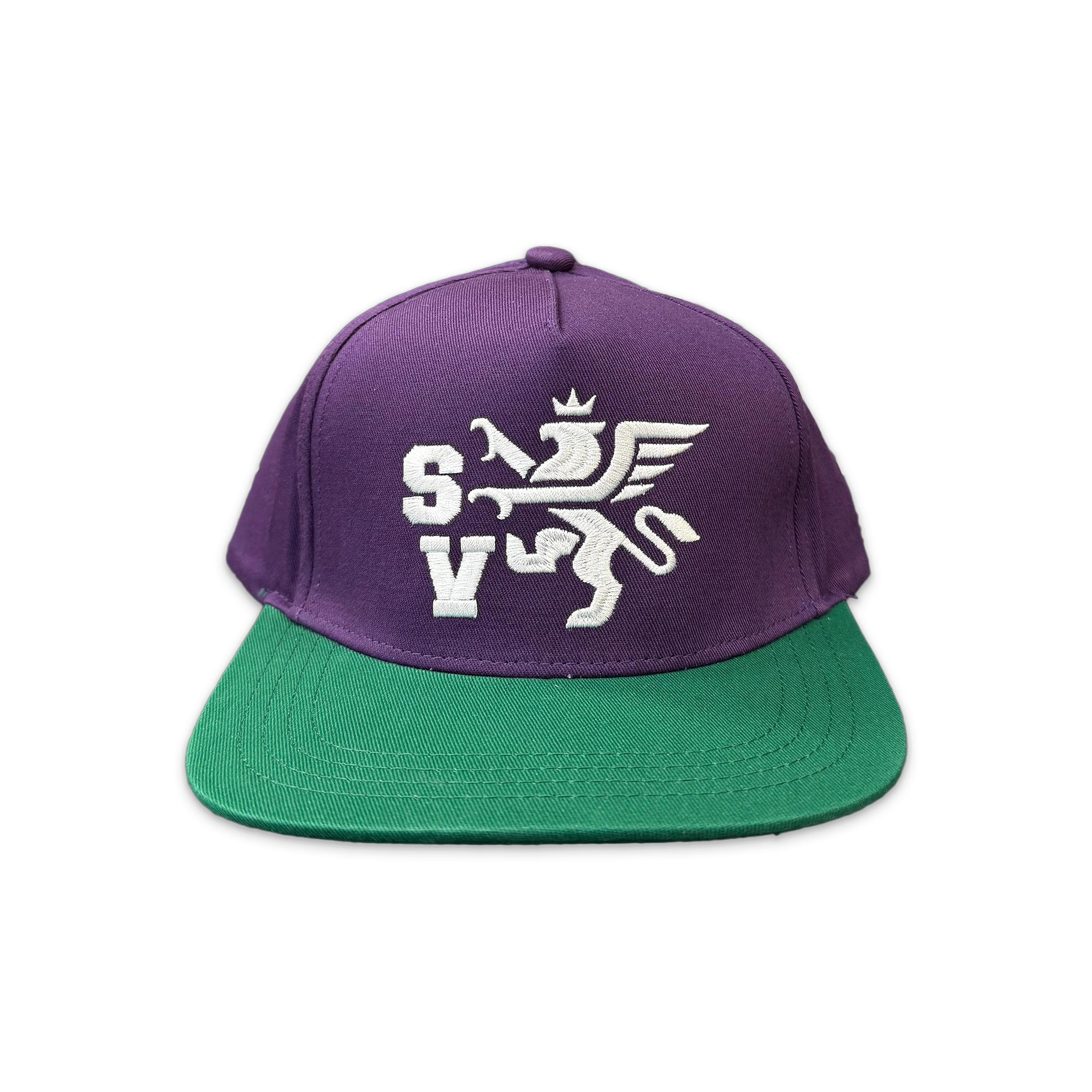 Griffin Snapback Hat “Plum & Green”