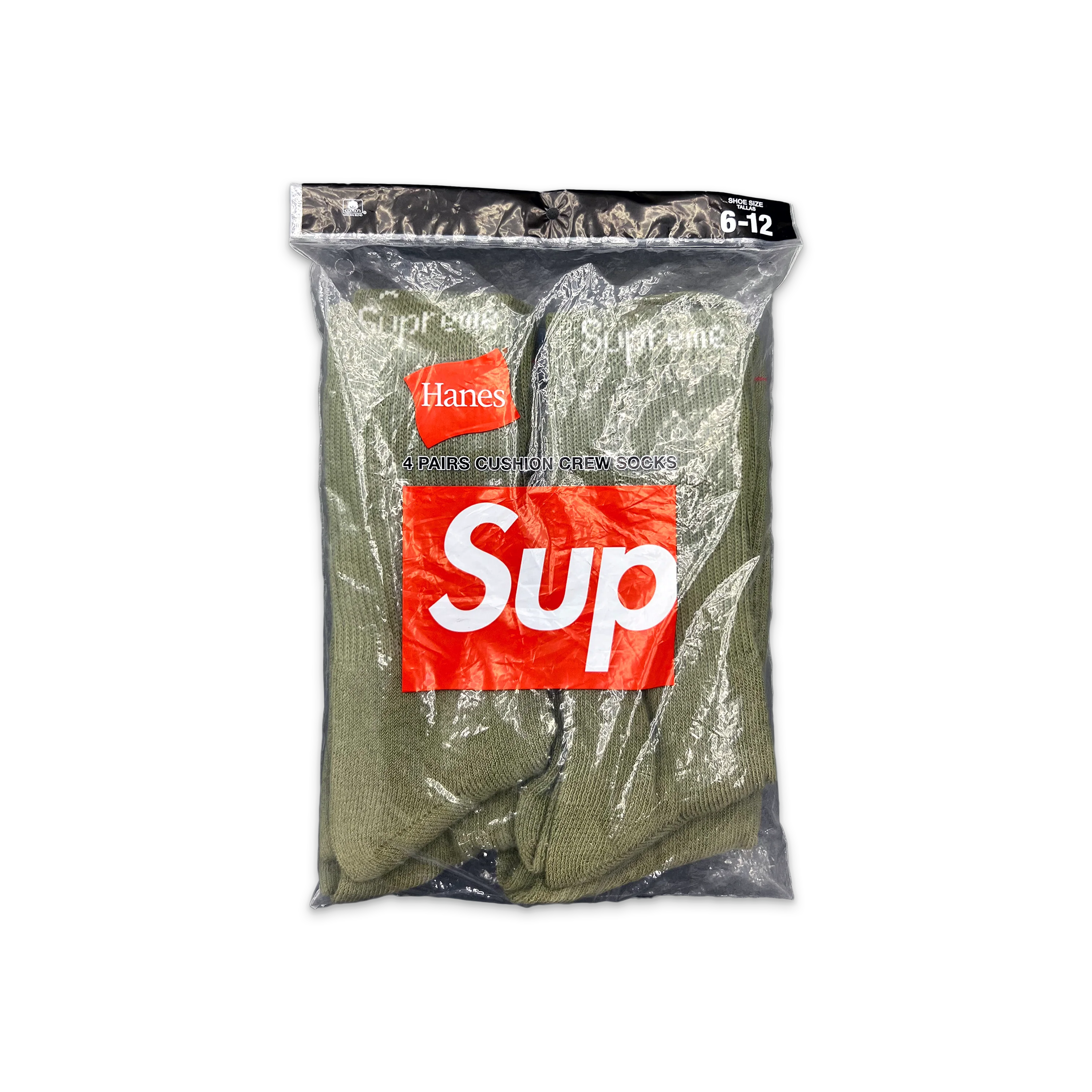 Hanes Crew Socks (4 Pack) "Olive"