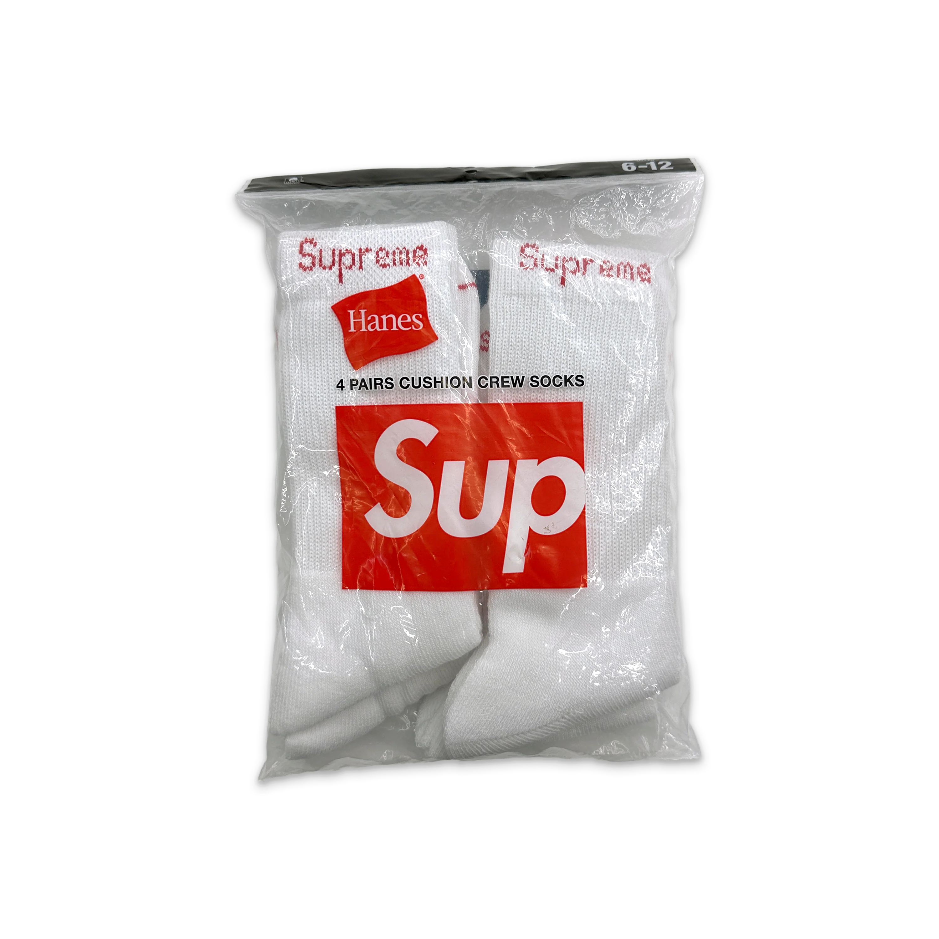 Hanes Crew Socks (4 Pack) "White" - Image 2