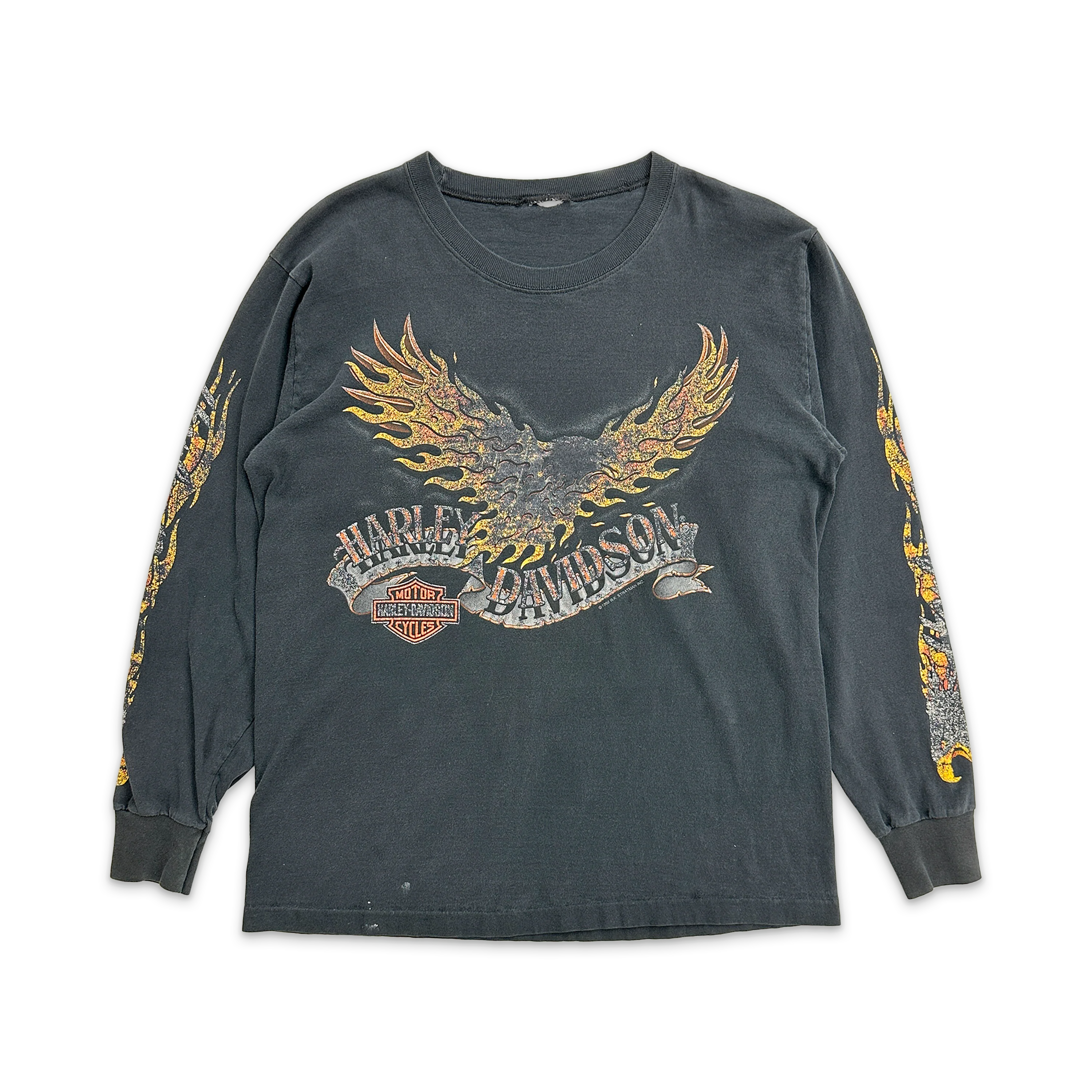Harley Davidson Faded Flame Eagle L/S Tee "Black"