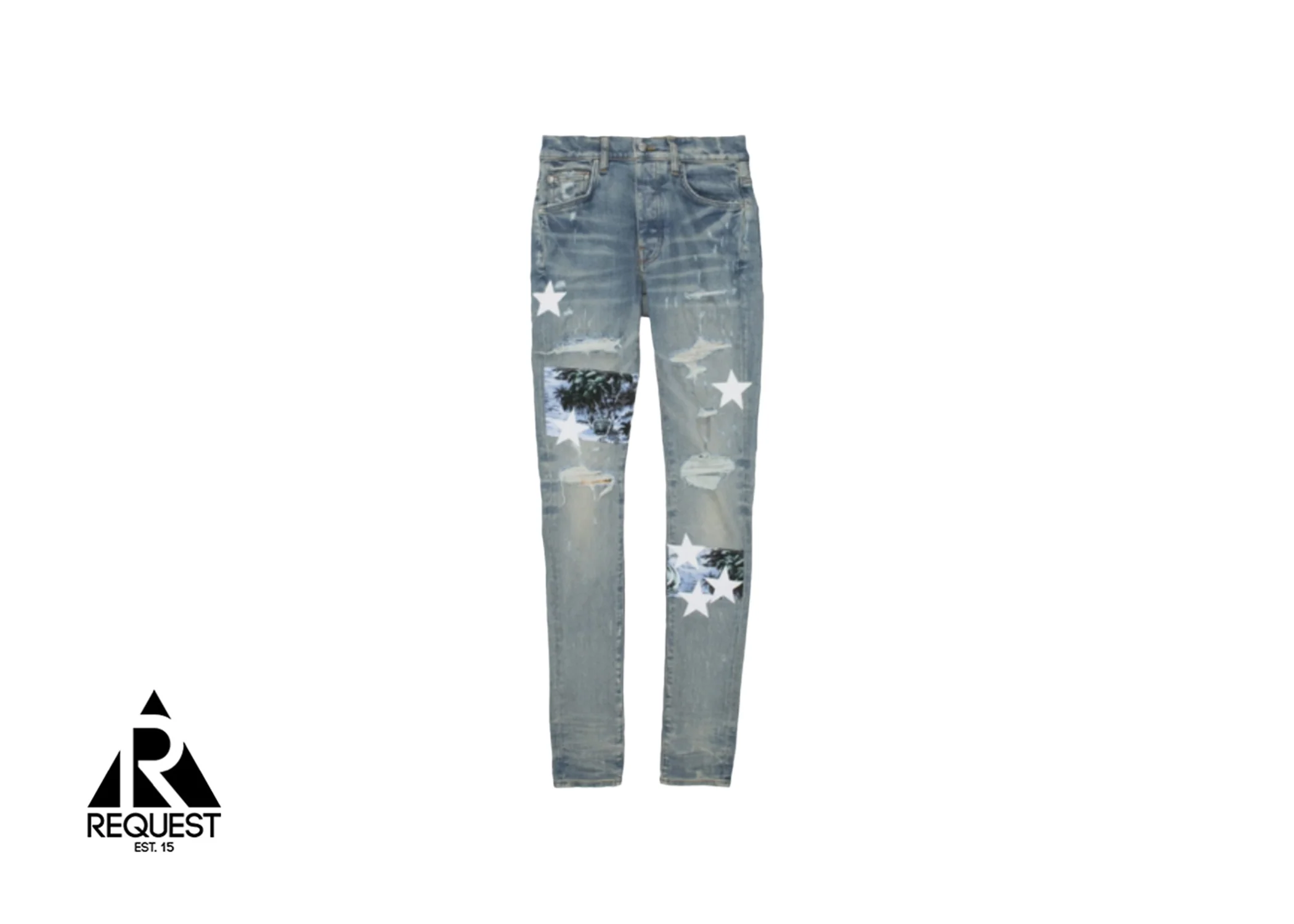 Hawaiian Art Patch Denim "Clay Indigo"